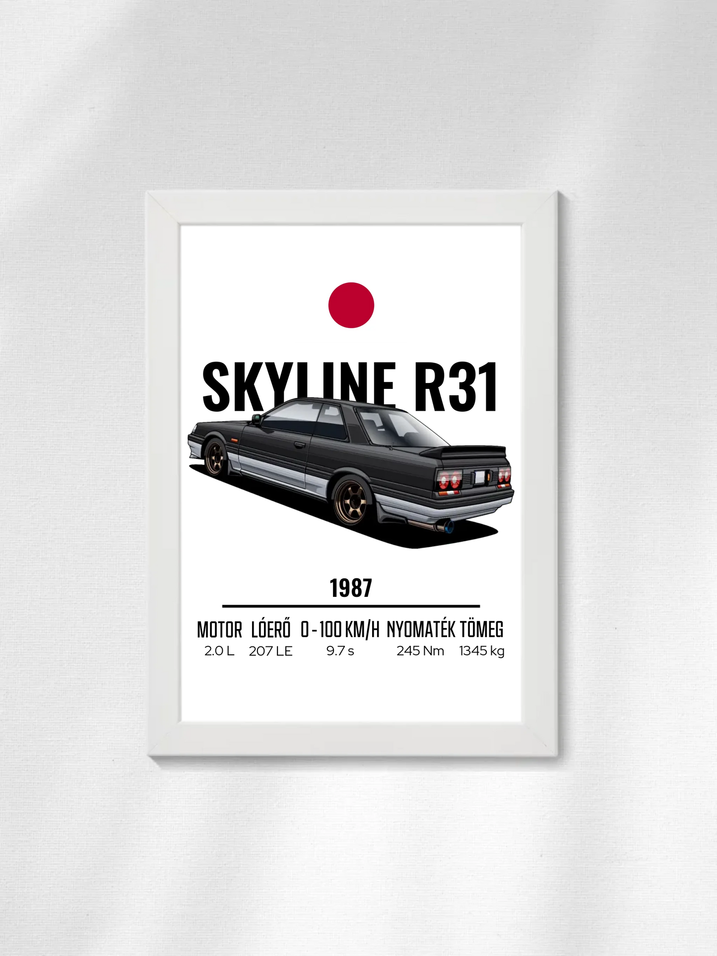 Autó illusztráció - Skyline R31 48. - Falikép