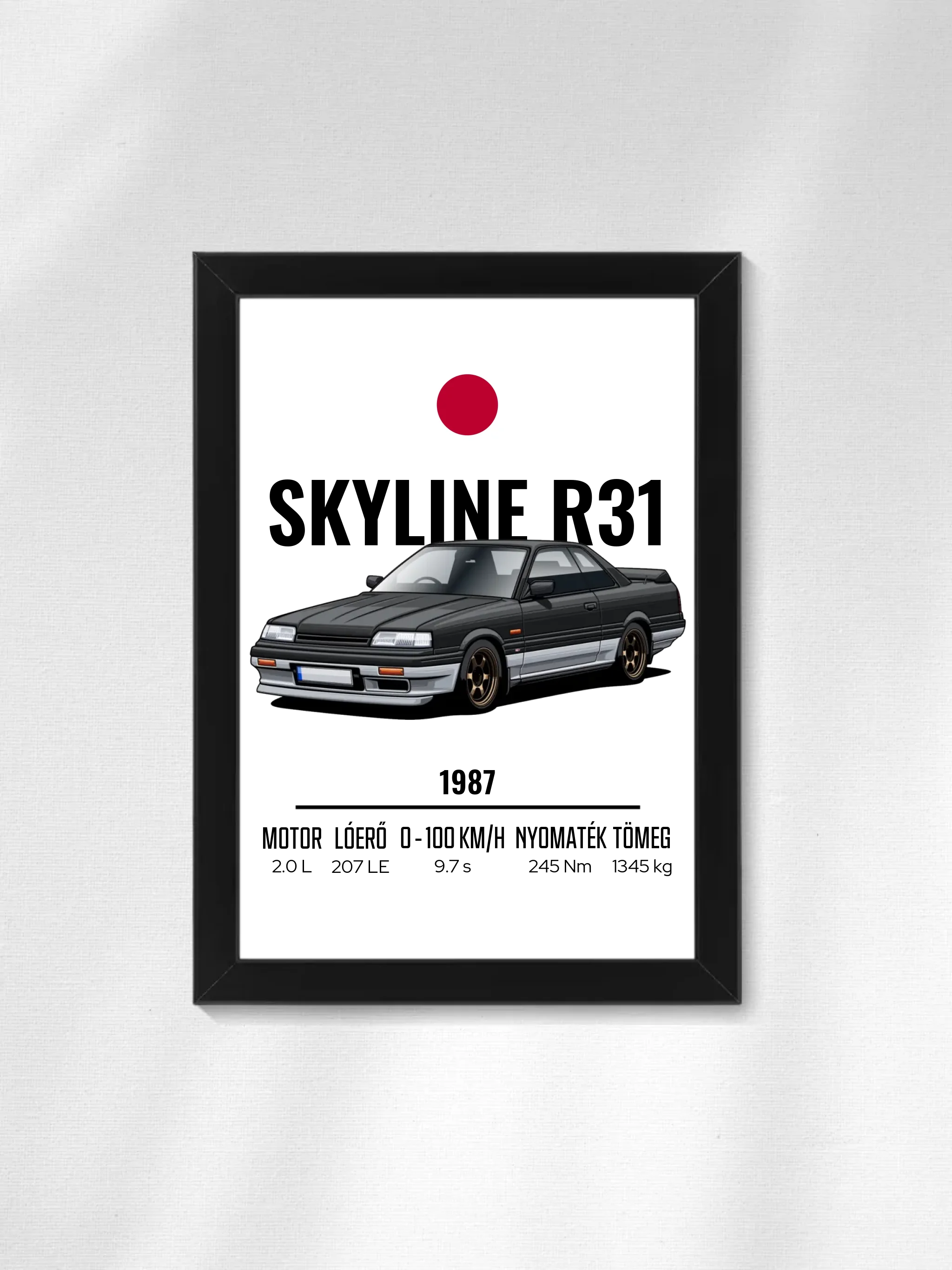 Autó illusztráció - Skyline R31 47. - Falikép