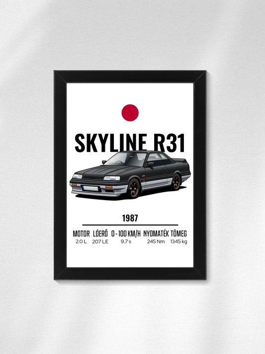 Autó illusztráció - Skyline R31 47. - Falikép