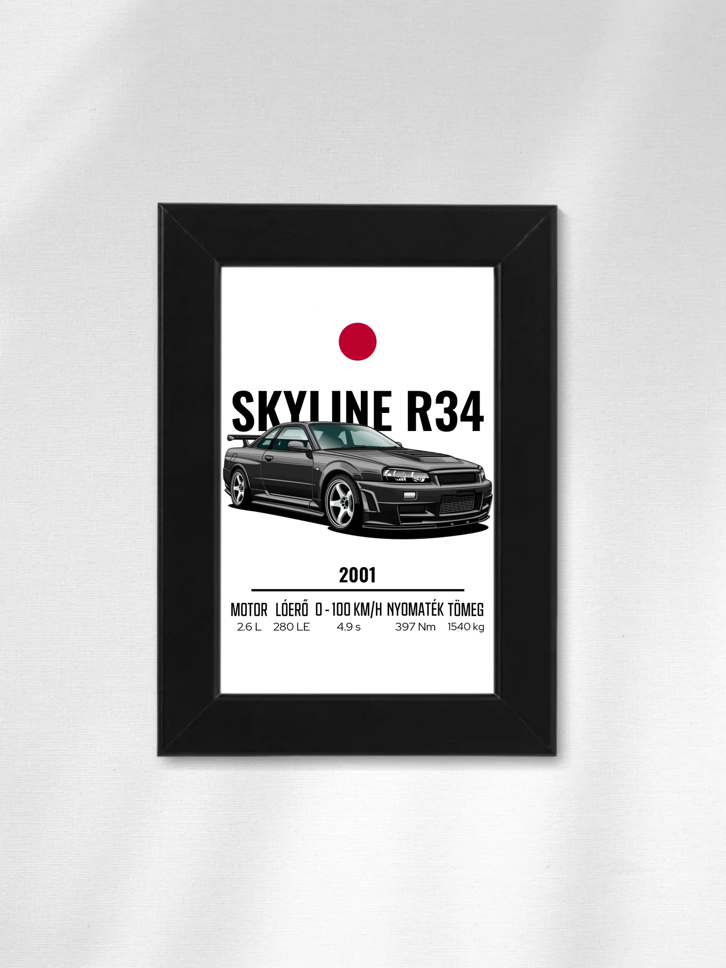 Autó illusztráció - Skyline R34 53. - Falikép