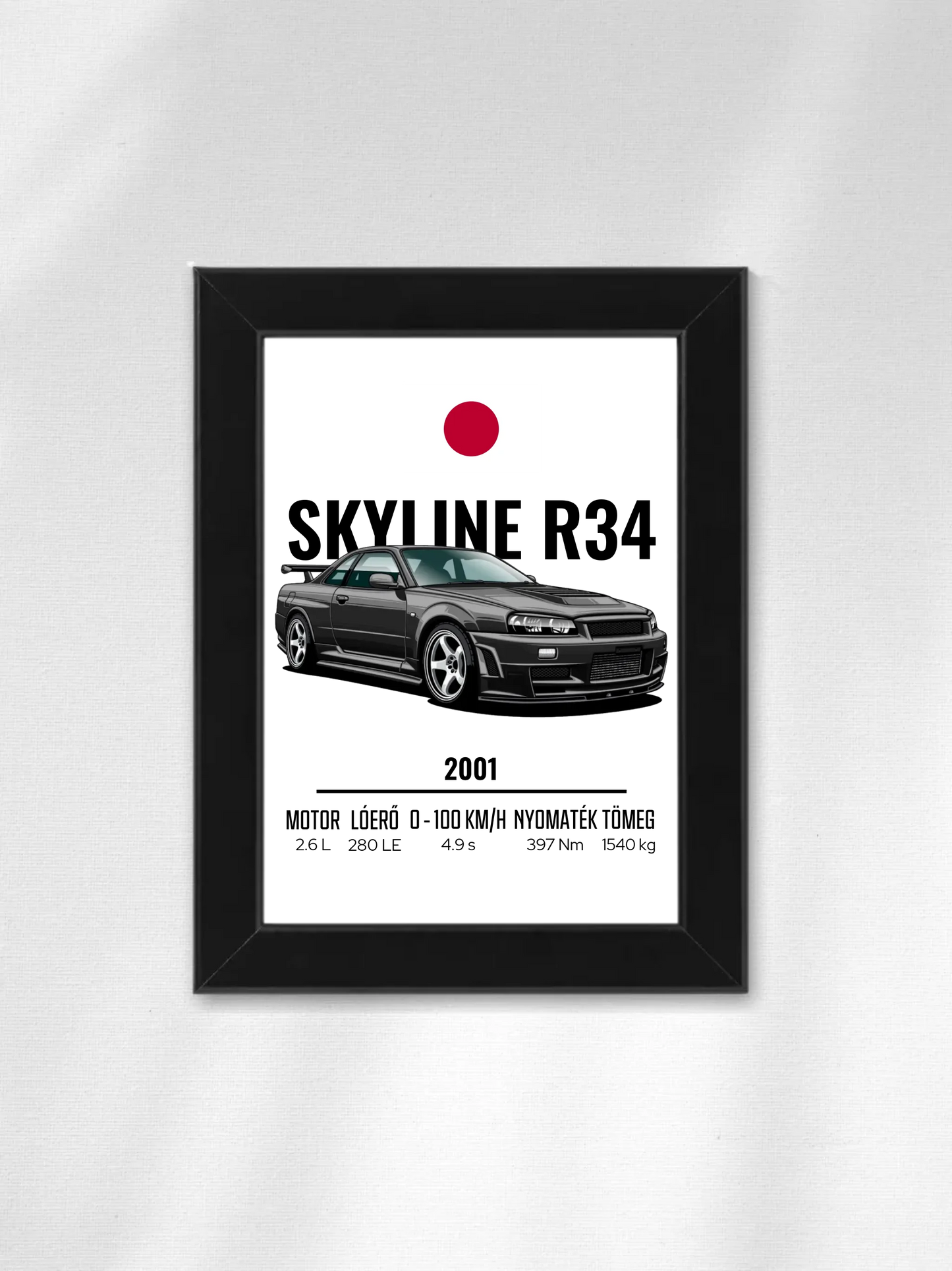 Autó illusztráció - Skyline R34 53. - Falikép