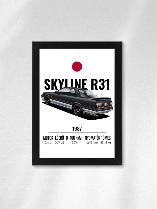 Autó illusztráció - Skyline R31 48. - Falikép