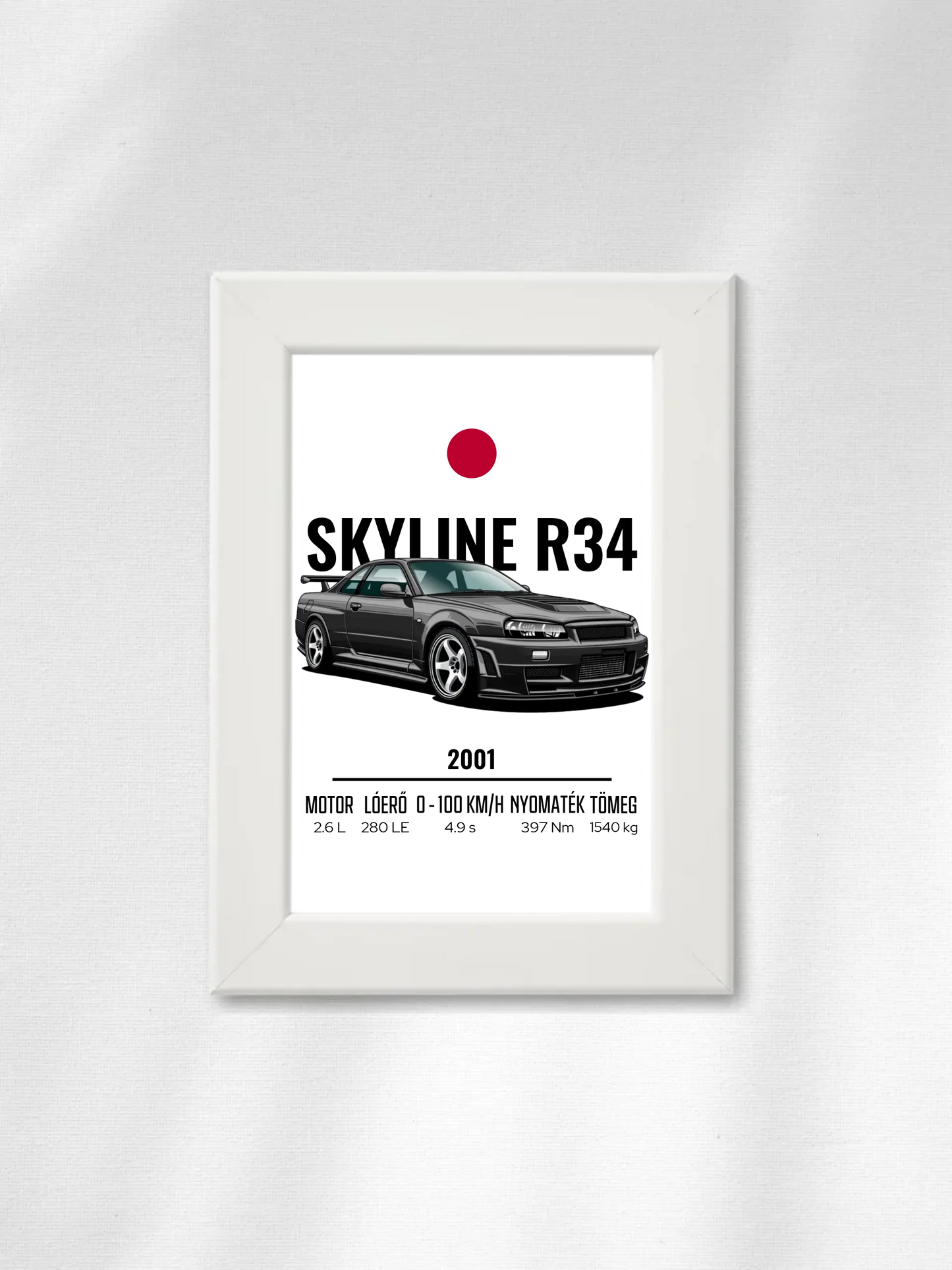 Autó illusztráció - Skyline R34 53. - Falikép