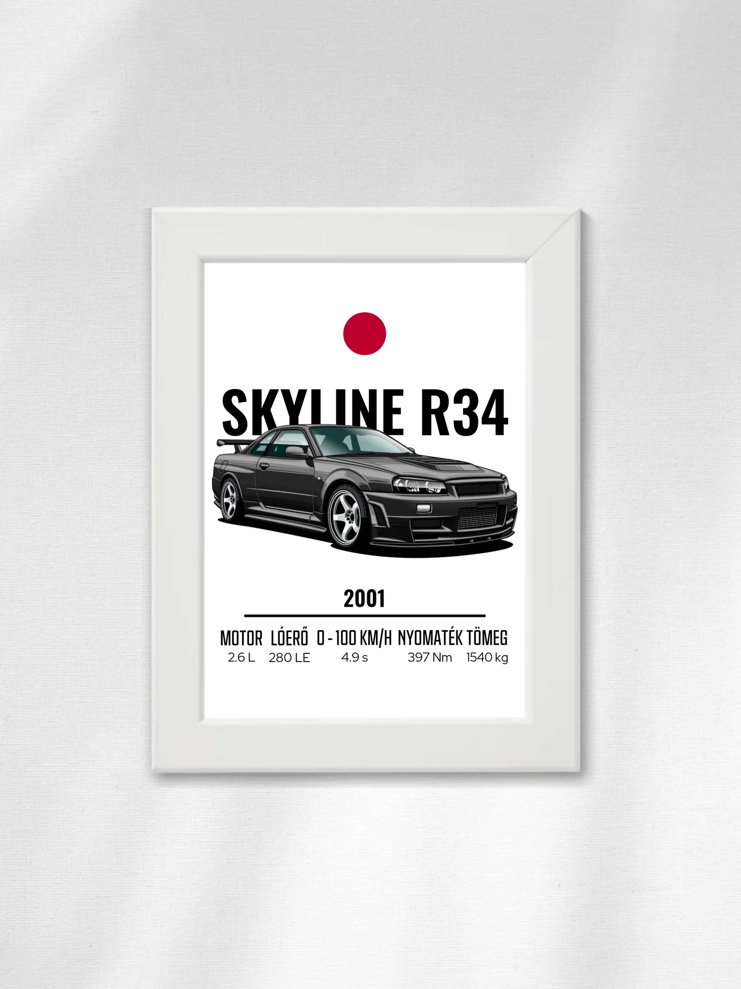 Autó illusztráció - Skyline R34 53. - Falikép