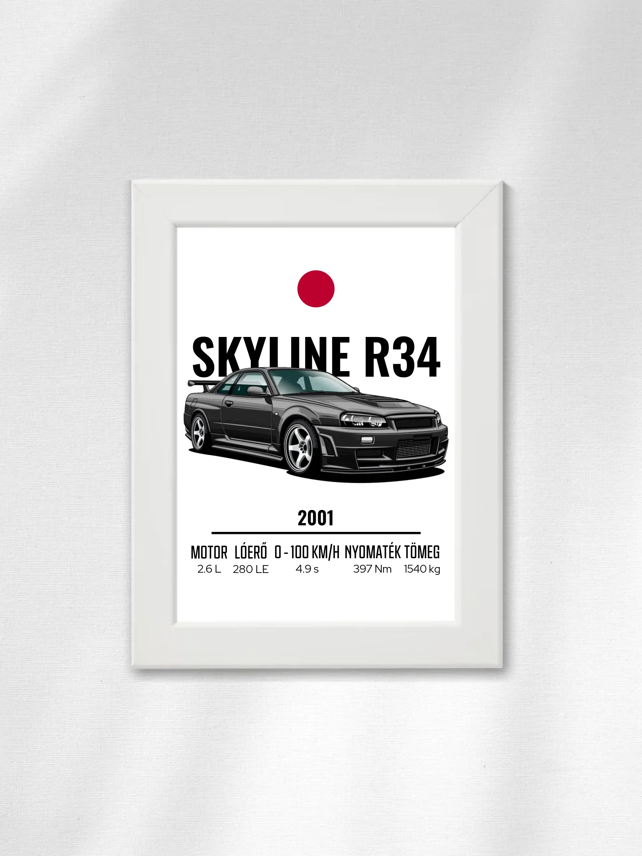 Autó illusztráció - Skyline R34 53. - Falikép