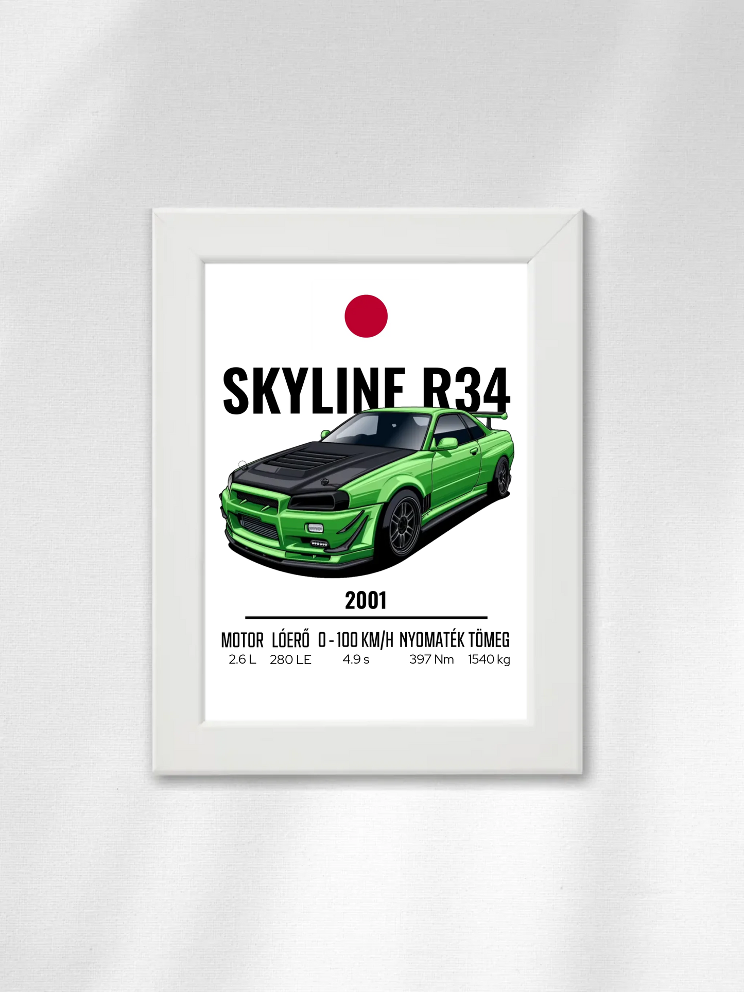 Autó illusztráció - Skyline R34 54. - Falikép