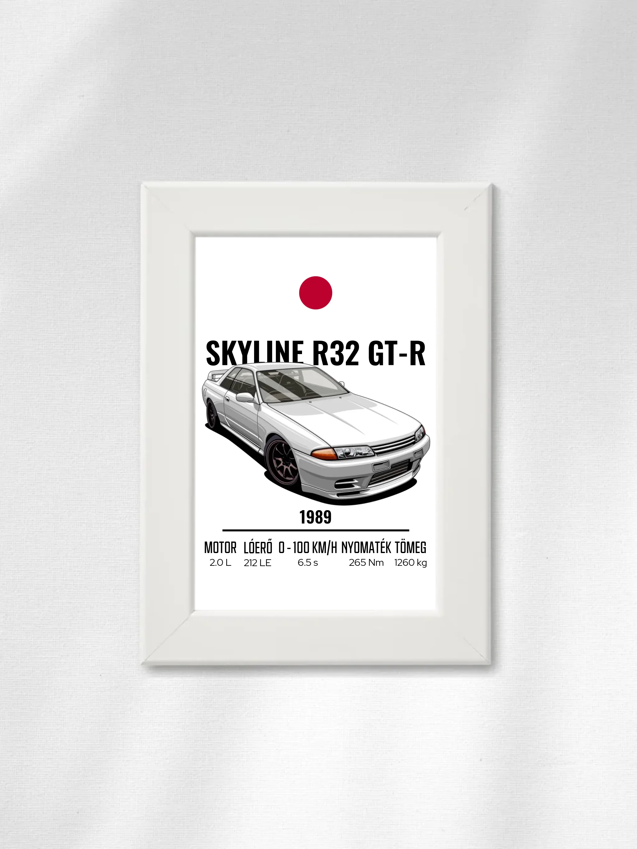 Autó illusztráció - Skyline R32 GT-R 55. - Falikép