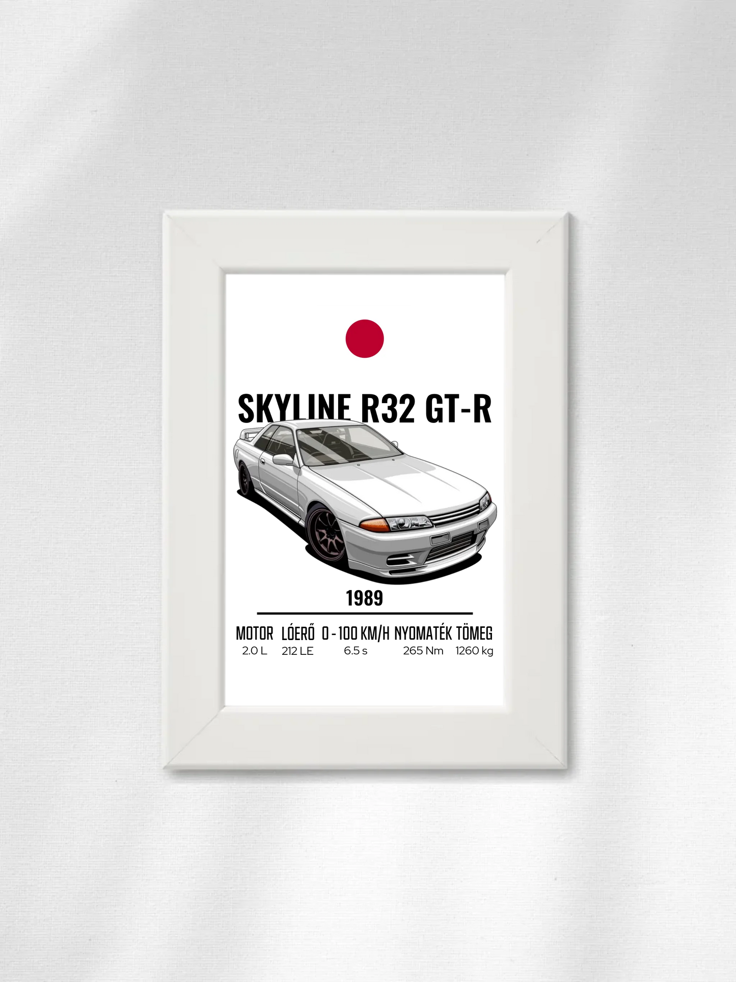 Autó illusztráció - Skyline R32 GT-R 55. - Falikép