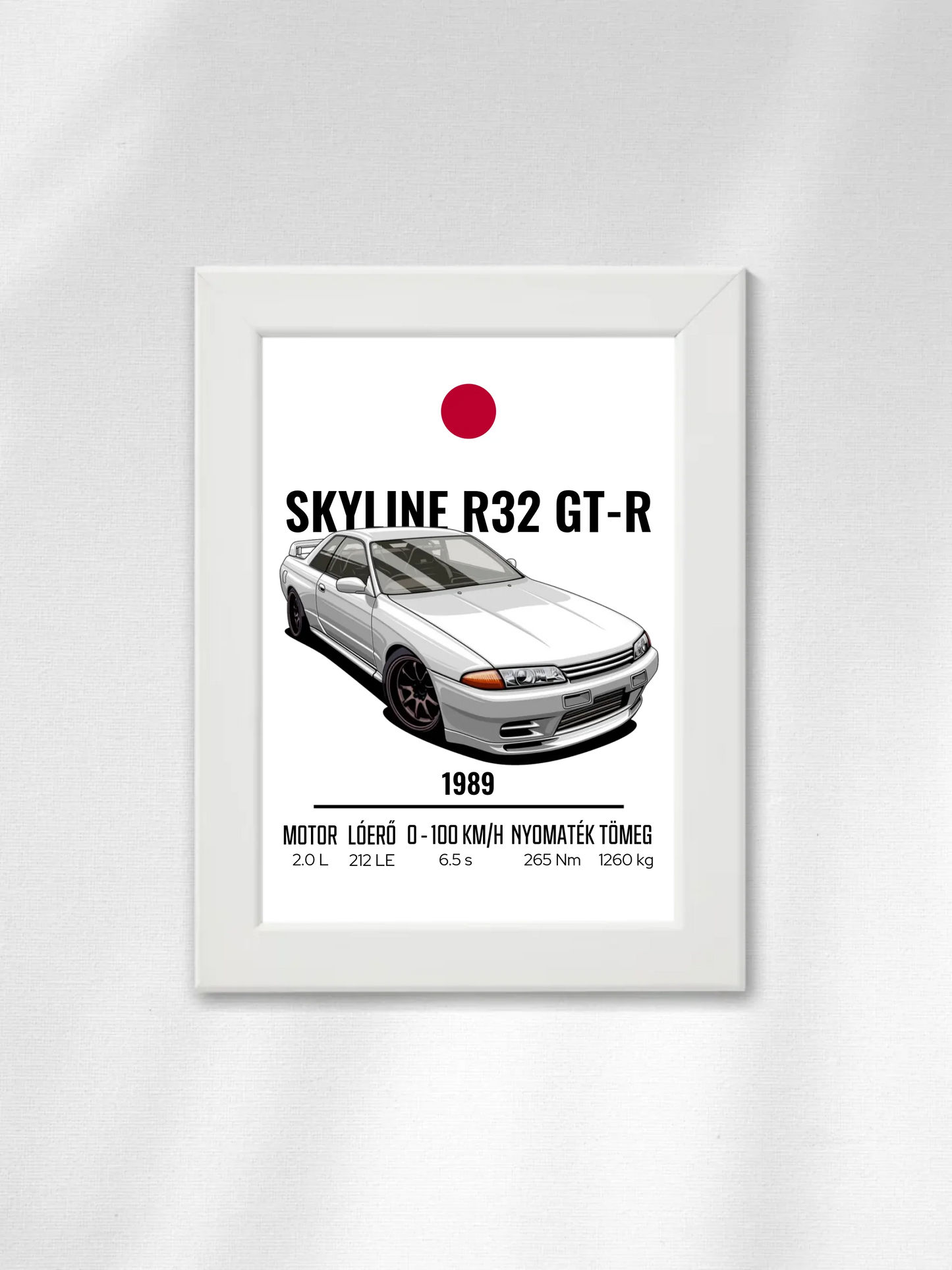 Autó illusztráció - Skyline R32 GT-R 55. - Falikép