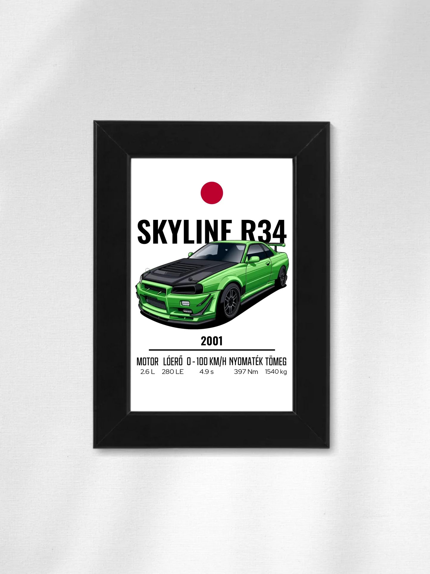 Autó illusztráció - Skyline R34 54. - Falikép