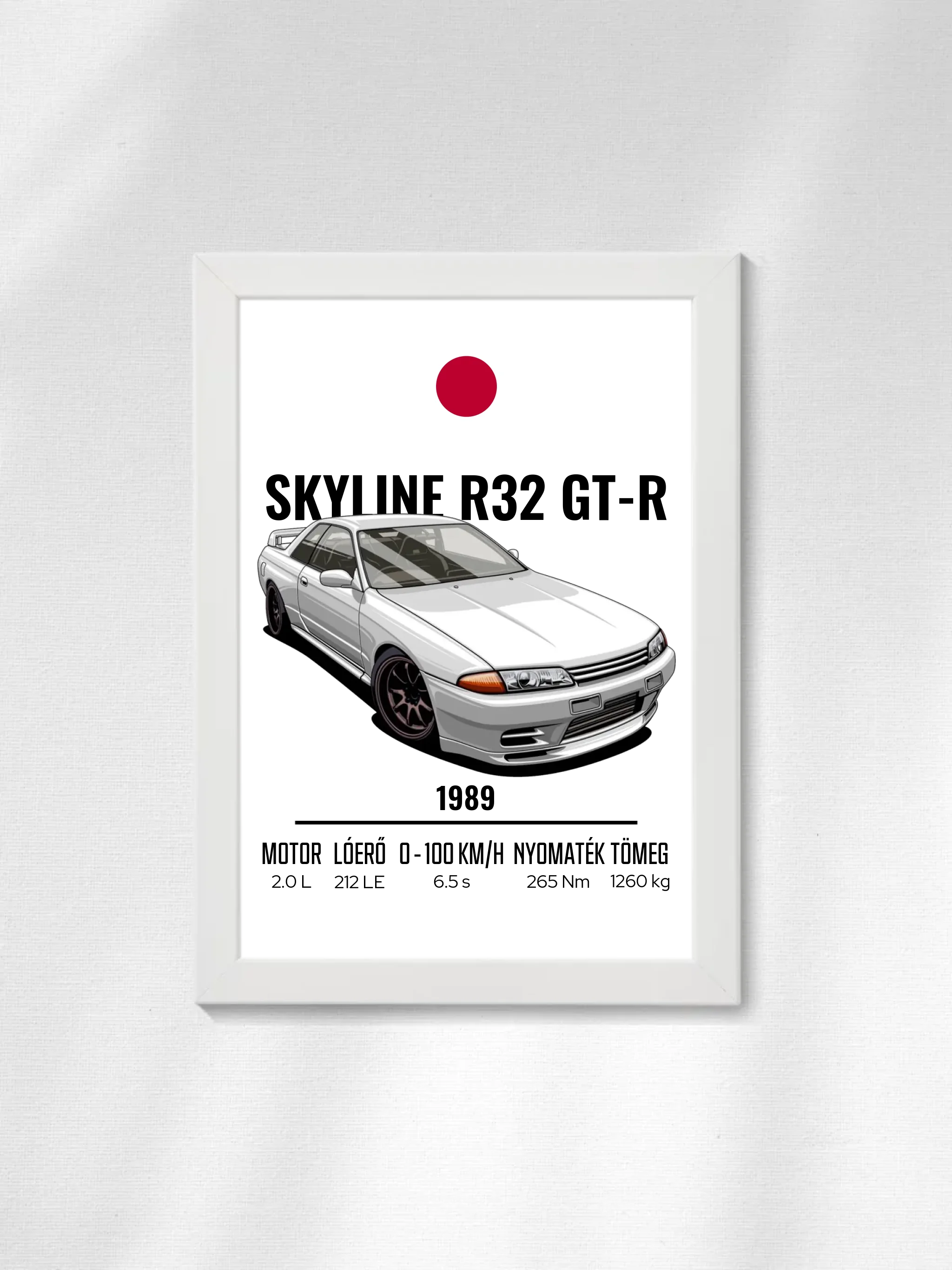 Autó illusztráció - Skyline R32 GT-R 55. - Falikép