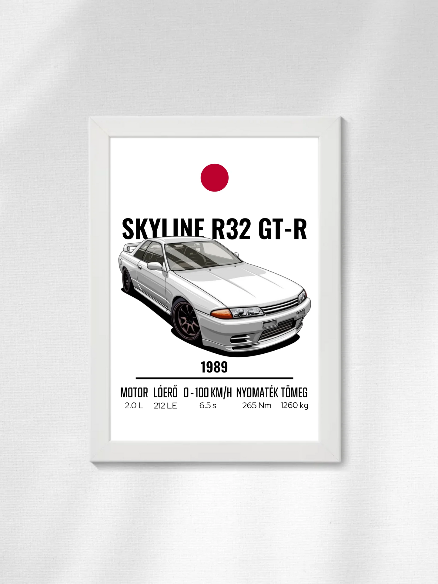 Autó illusztráció - Skyline R32 GT-R 55. - Falikép