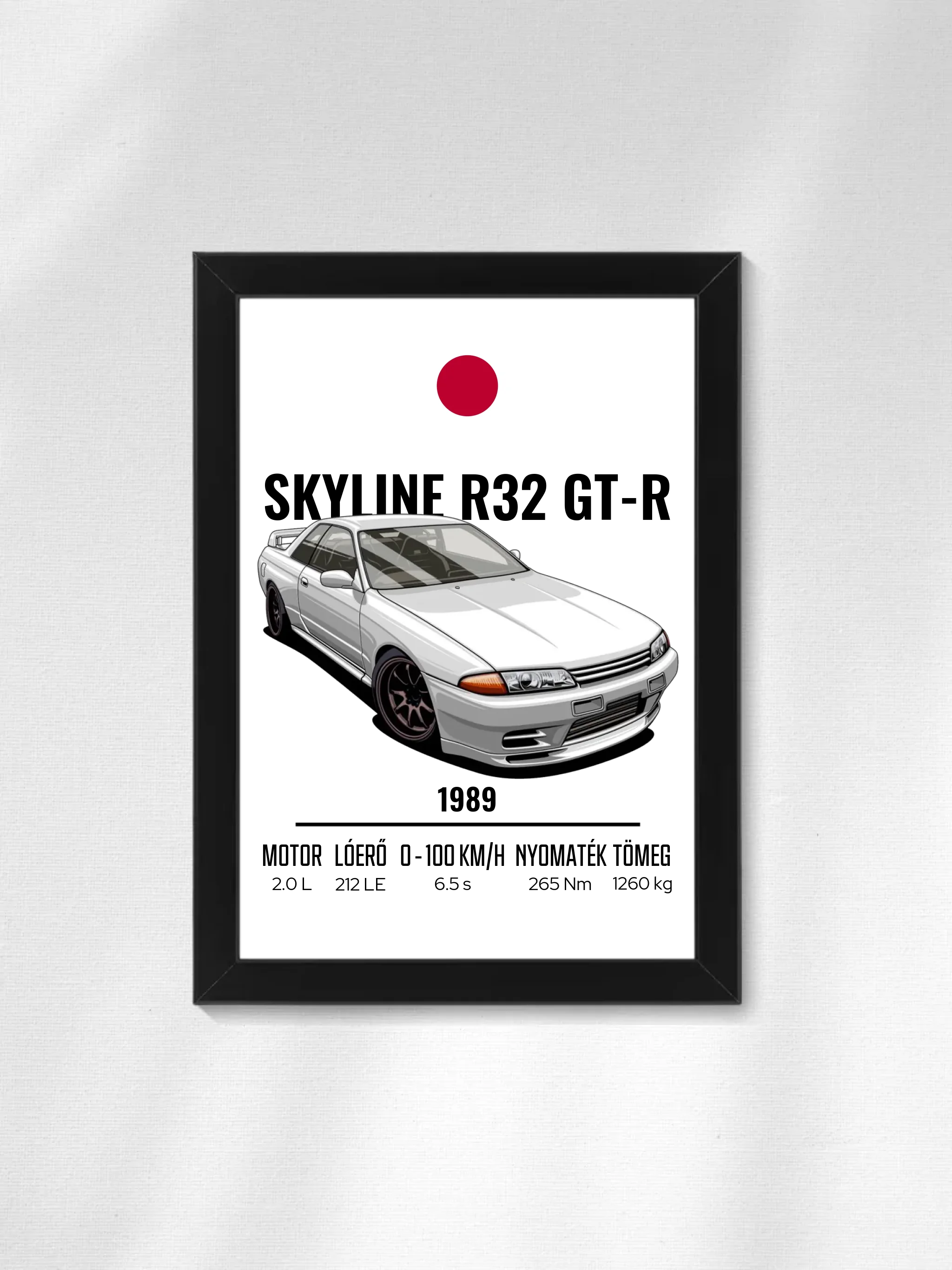 Autó illusztráció - Skyline R32 GT-R 55. - Falikép