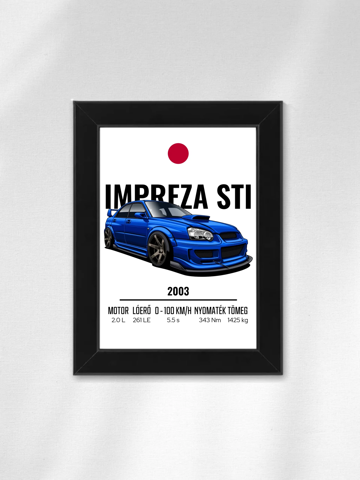 Autó illusztráció - Impreza STI 1. - Falikép