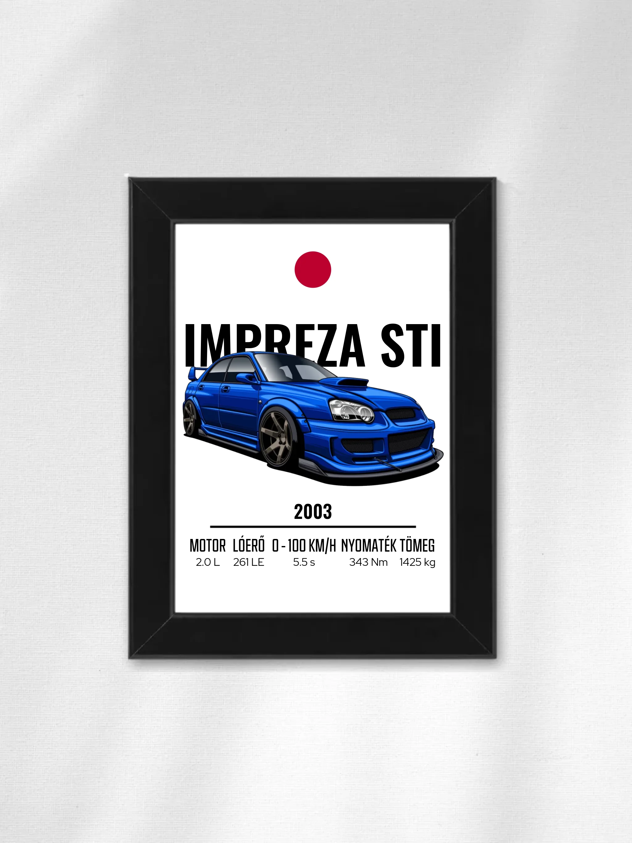 Autó illusztráció - Impreza STI 1. - Falikép