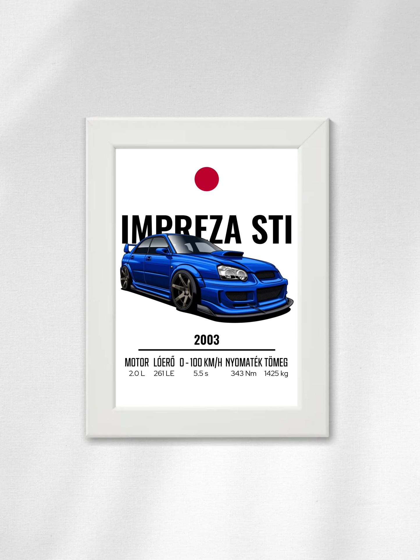 Autó illusztráció - Impreza STI 1. - Falikép