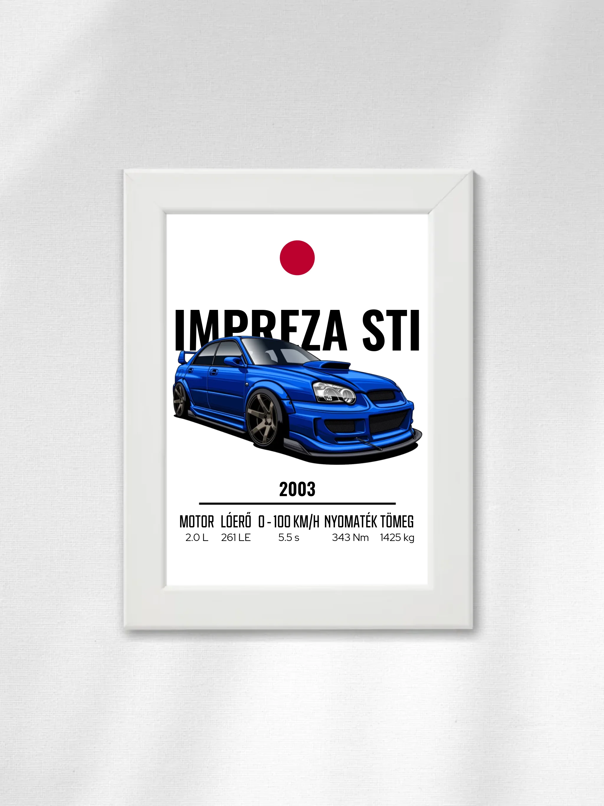 Autó illusztráció - Impreza STI 1. - Falikép