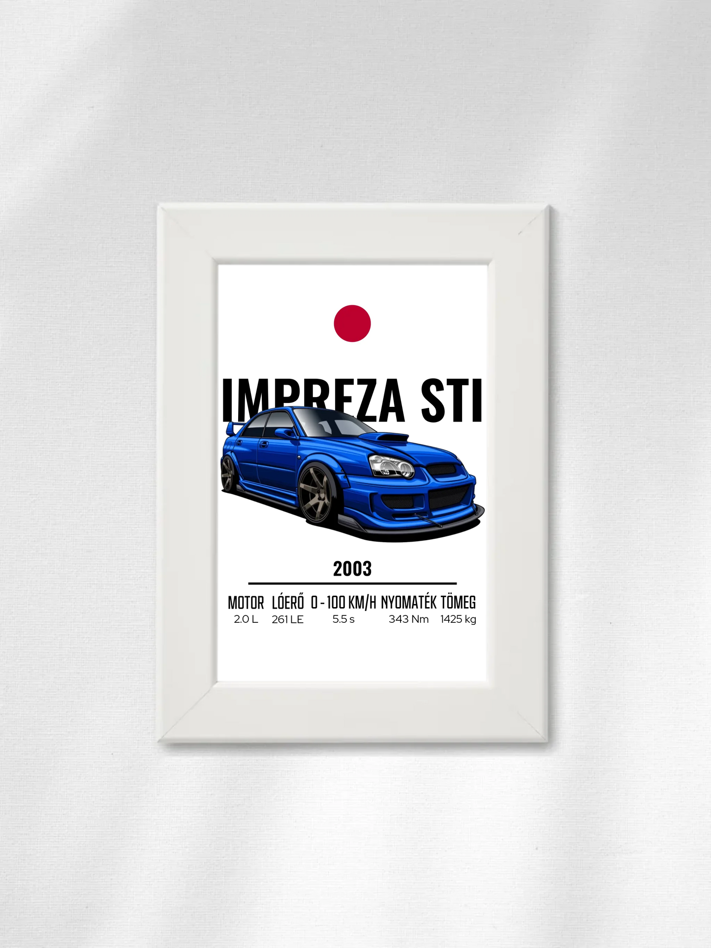 Autó illusztráció - Impreza STI 1. - Falikép