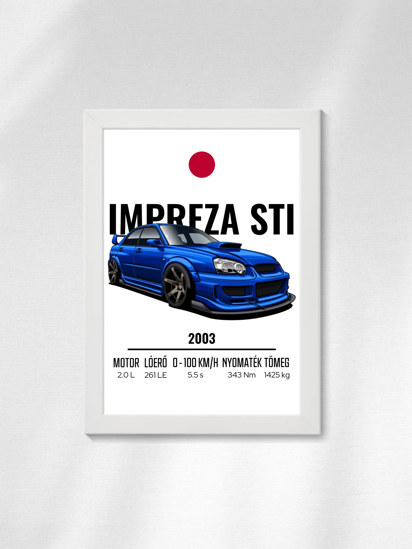 Autó illusztráció - Impreza STI 1. - Falikép