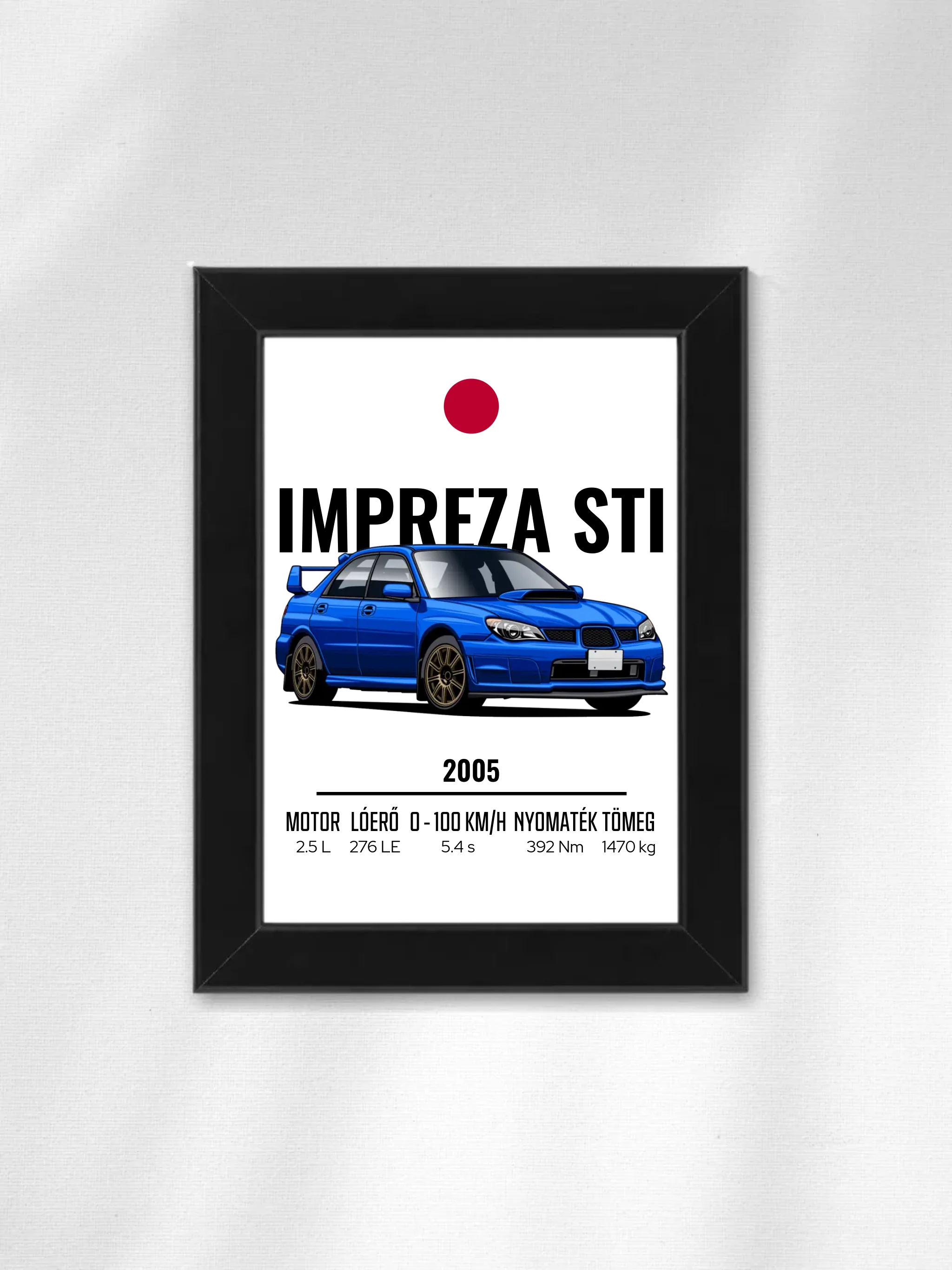 Autó illusztráció - Impreza STI 2. - Falikép