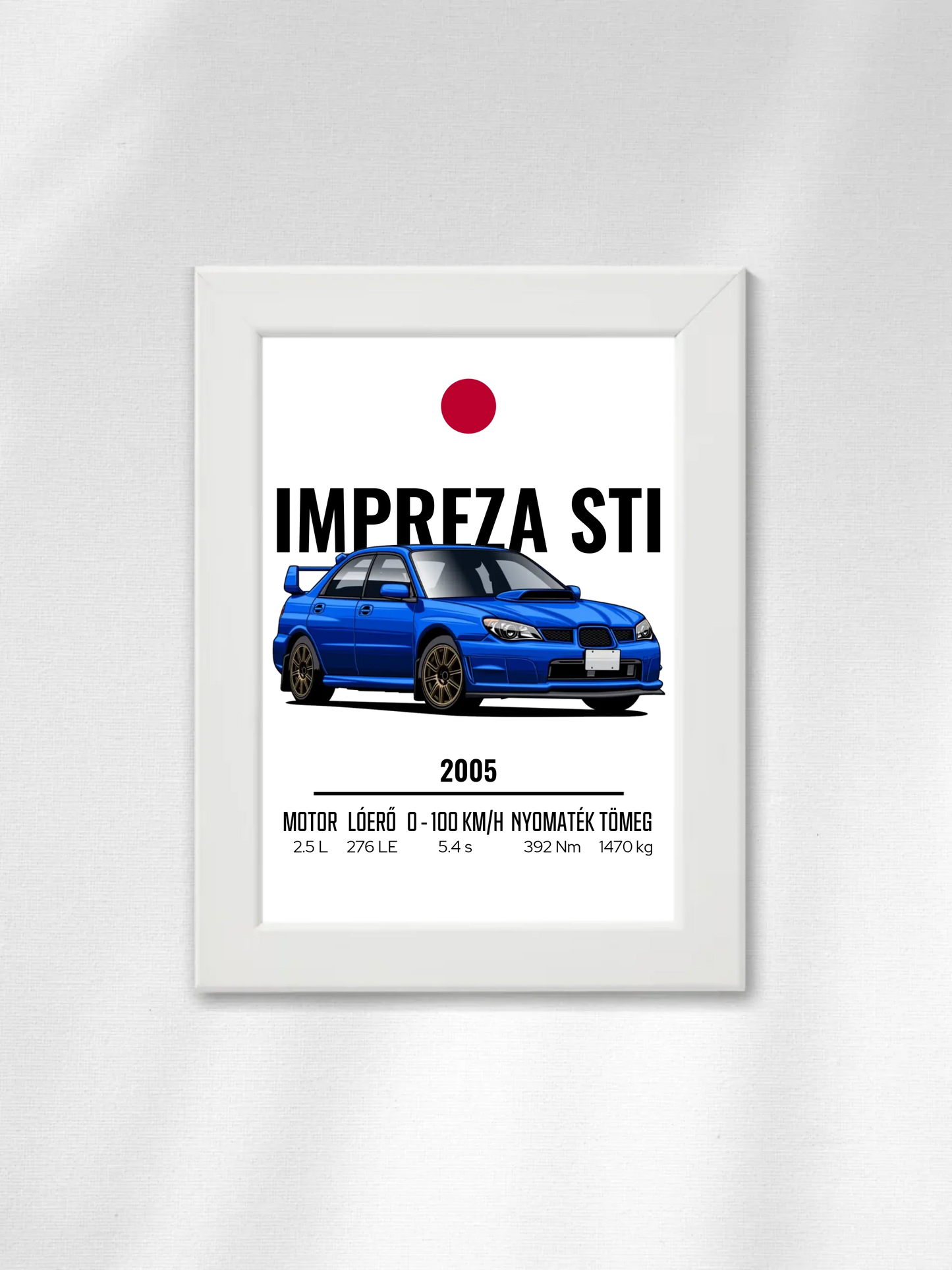 Autó illusztráció - Impreza STI 2. - Falikép