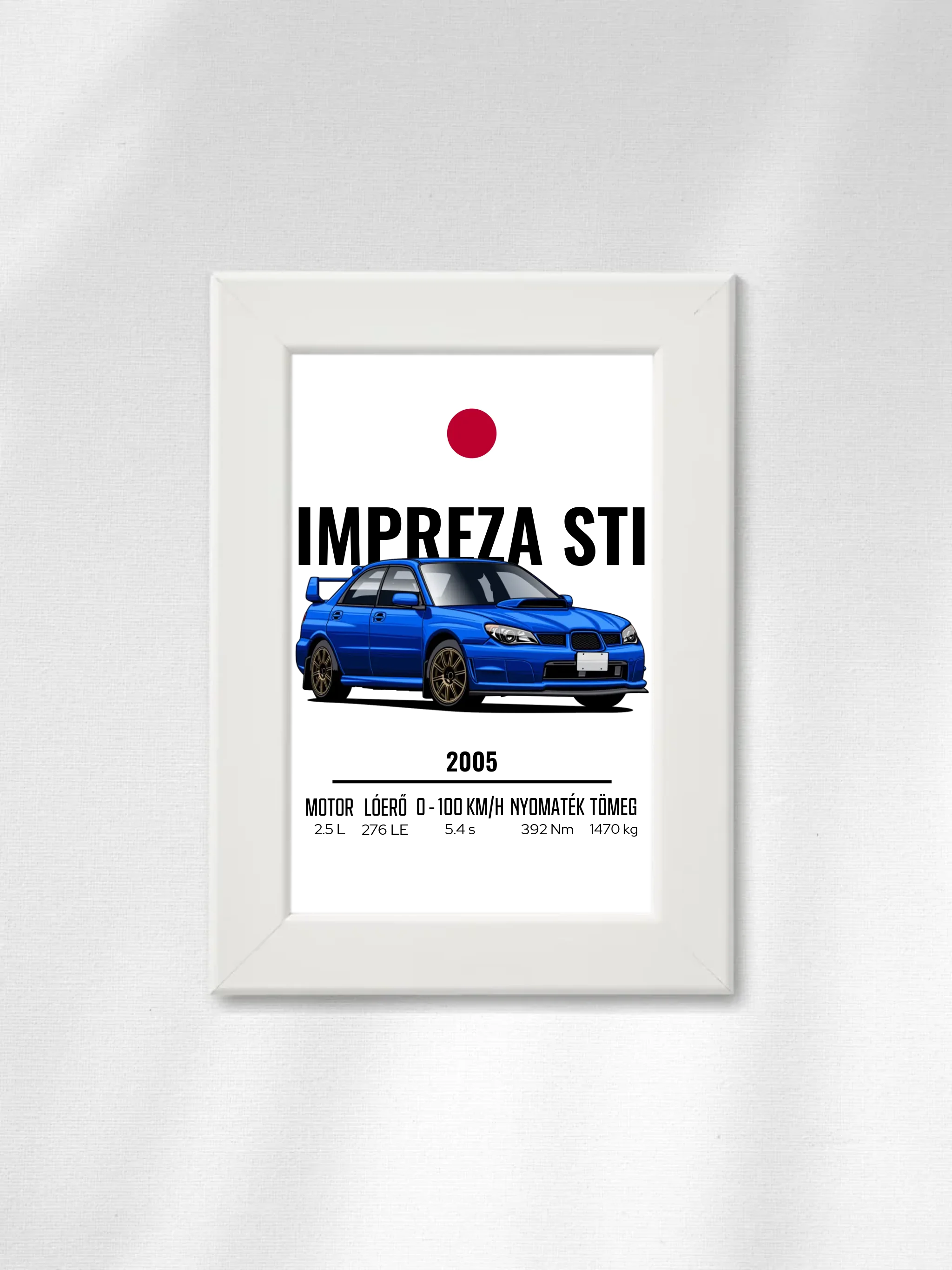 Autó illusztráció - Impreza STI 2. - Falikép
