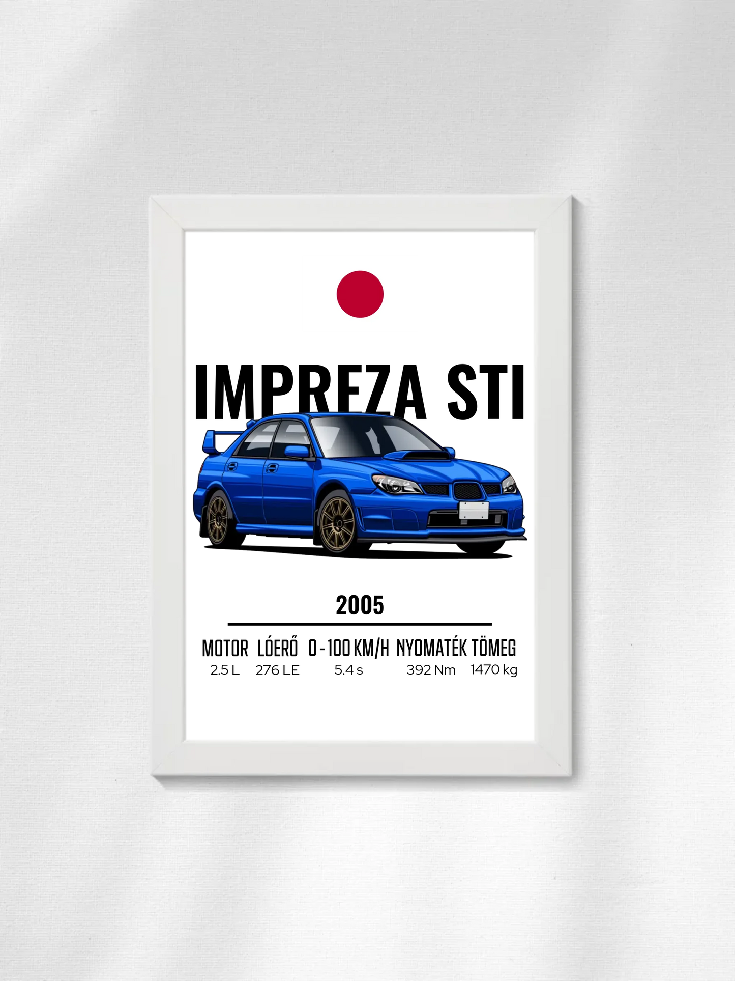 Autó illusztráció - Impreza STI 2. - Falikép