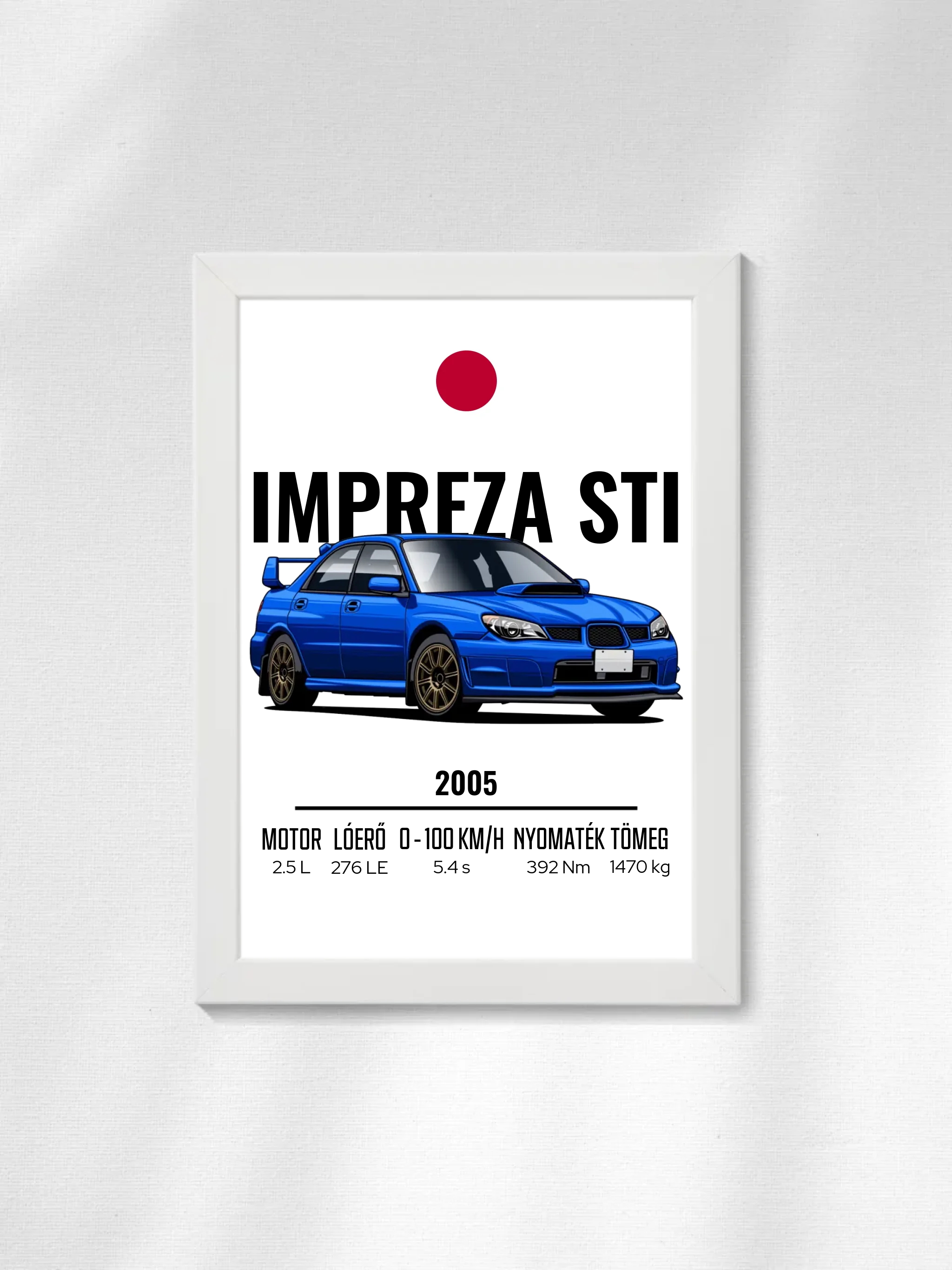 Autó illusztráció - Impreza STI 2. - Falikép