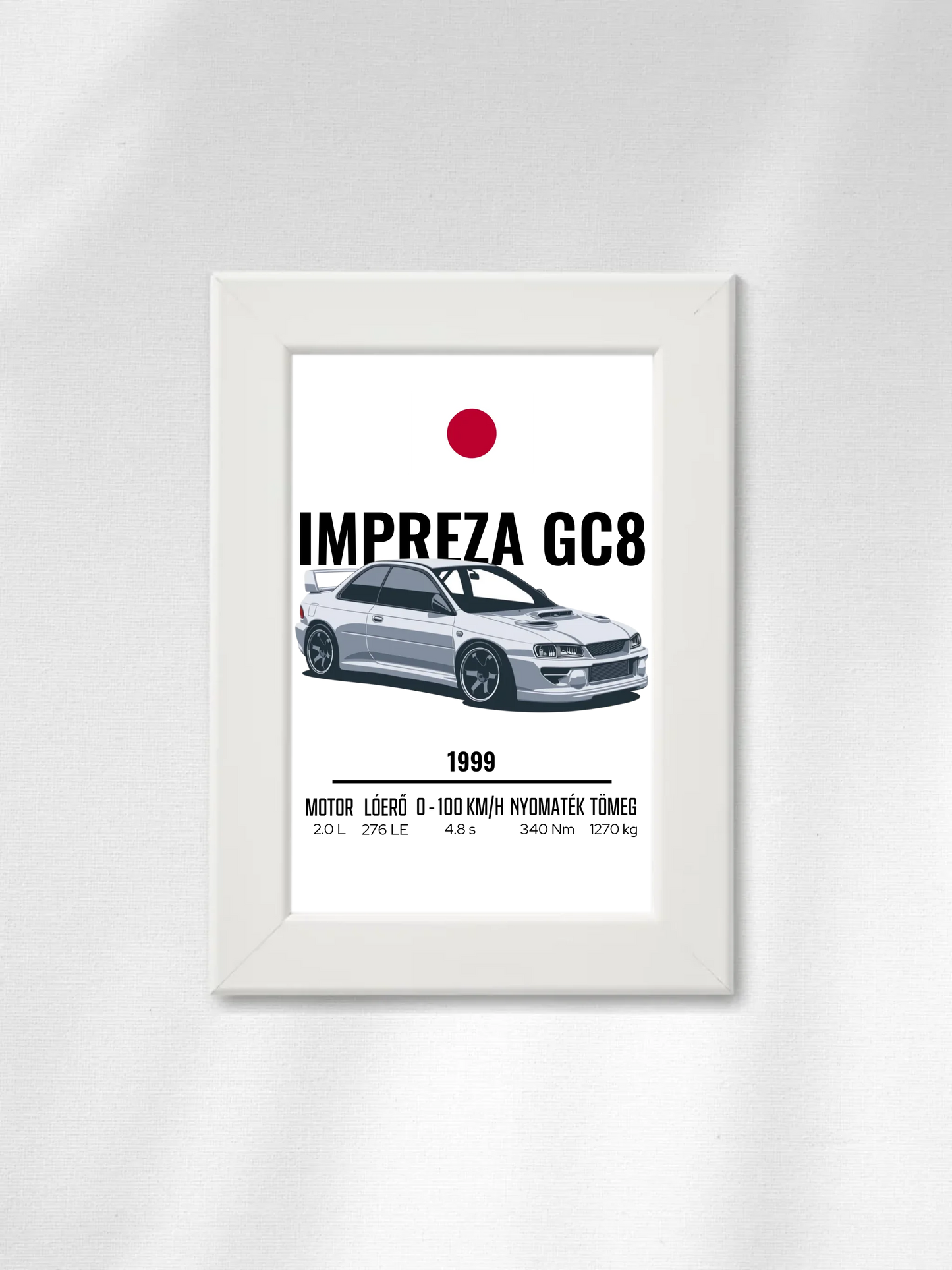 Autó illusztráció - Impreza GC8 3. - Falikép