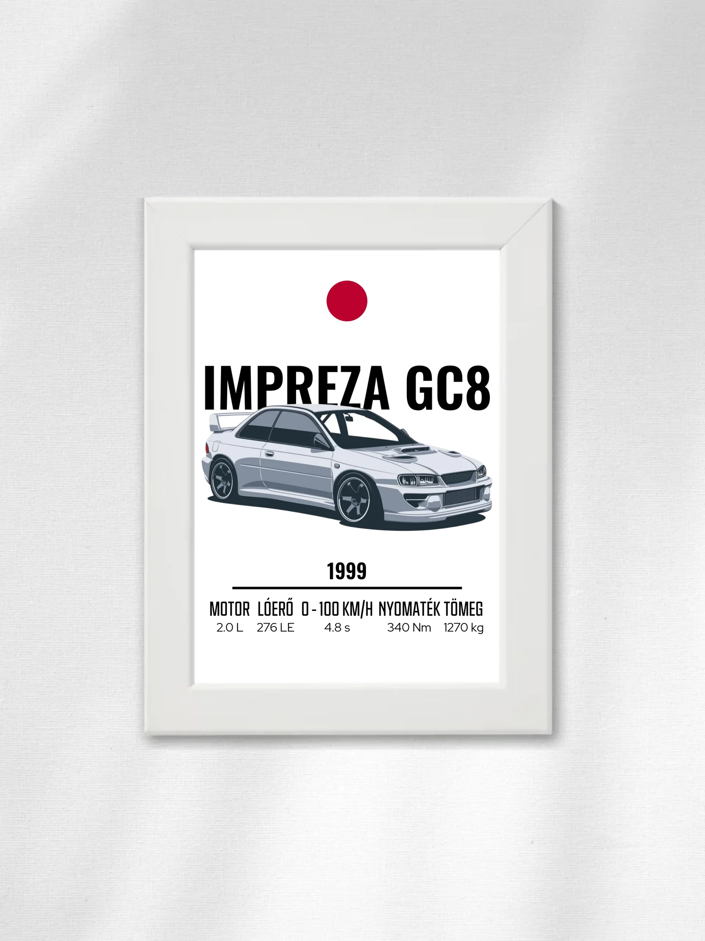 Autó illusztráció - Impreza GC8 3. - Falikép