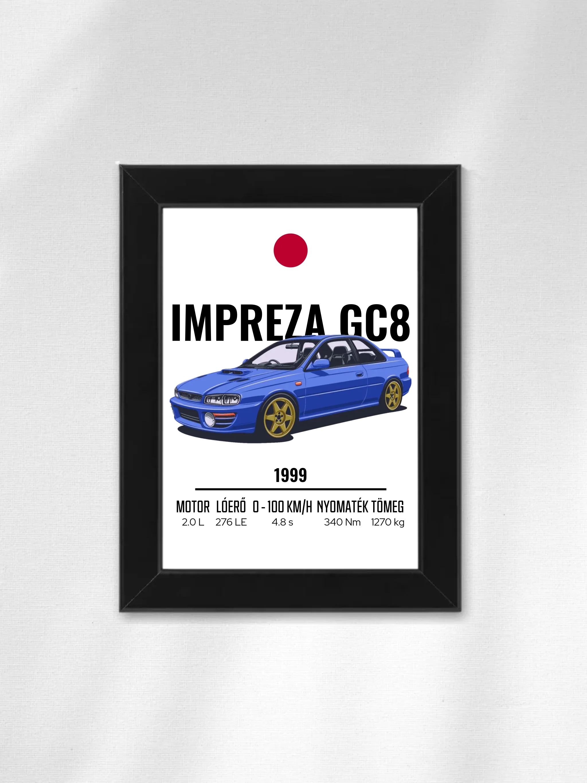 Autó illusztráció - Impreza GC8 4. - Falikép