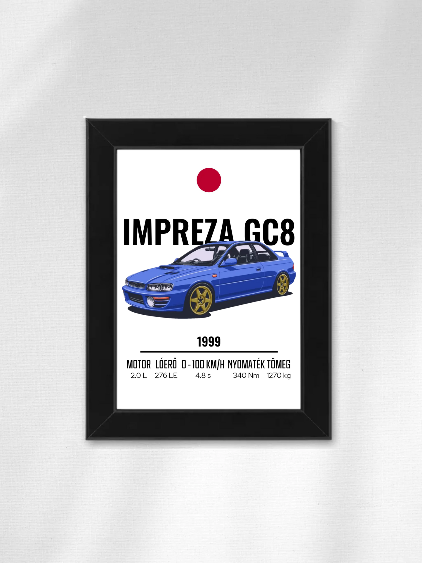 Autó illusztráció - Impreza GC8 4. - Falikép