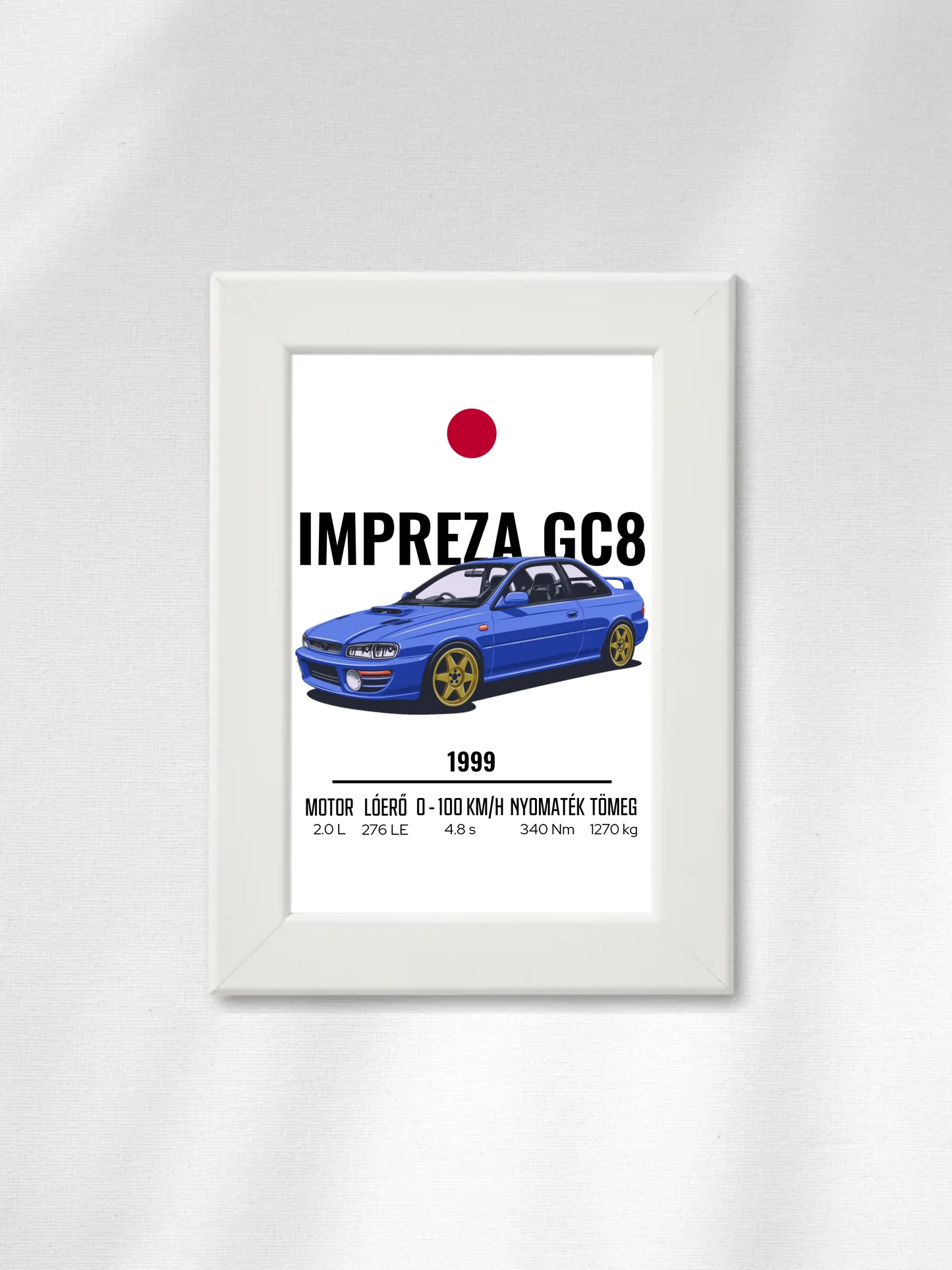 Autó illusztráció - Impreza GC8 4. - Falikép