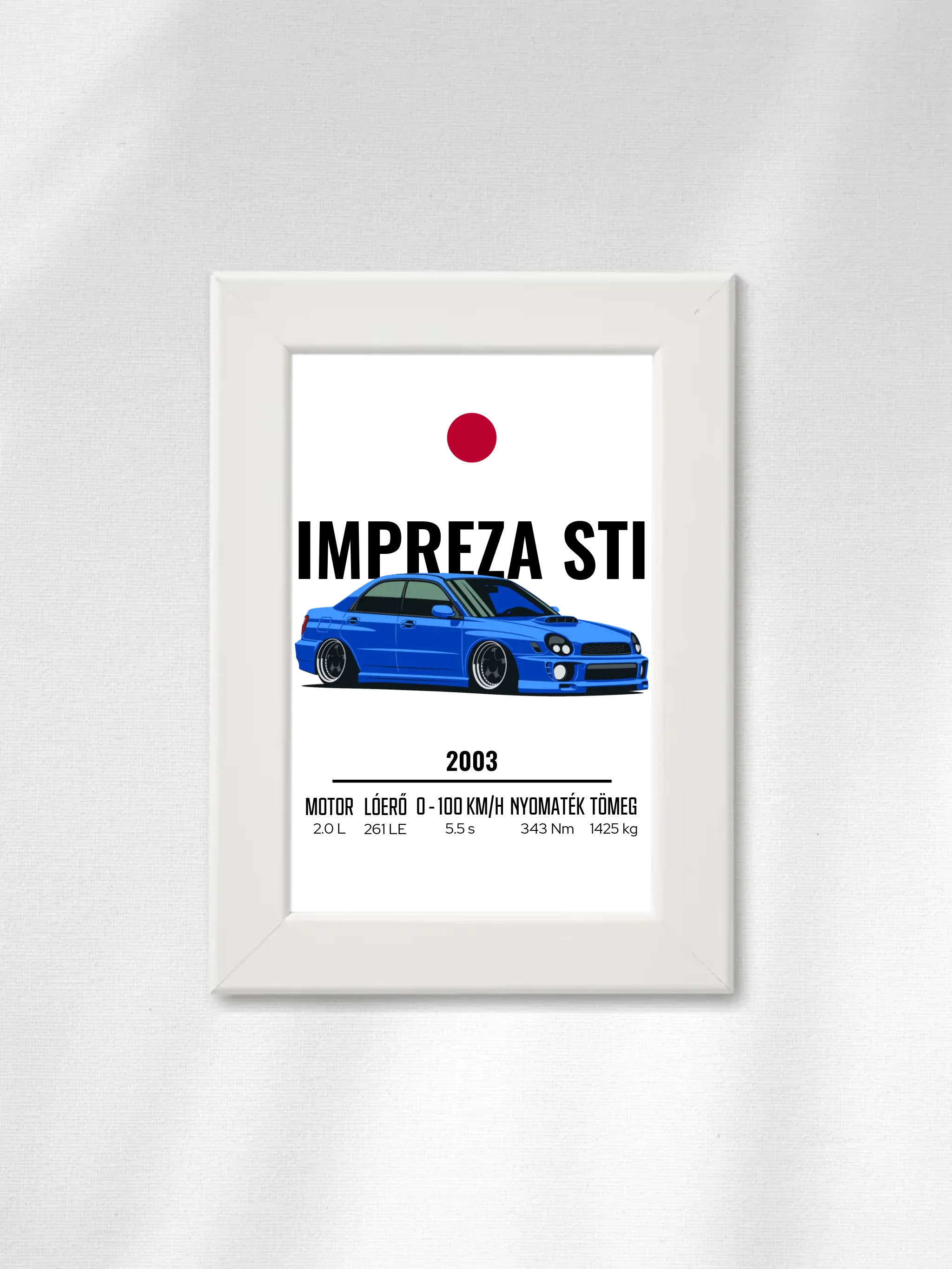 Autó illusztráció - Impreza STI 5. - Falikép