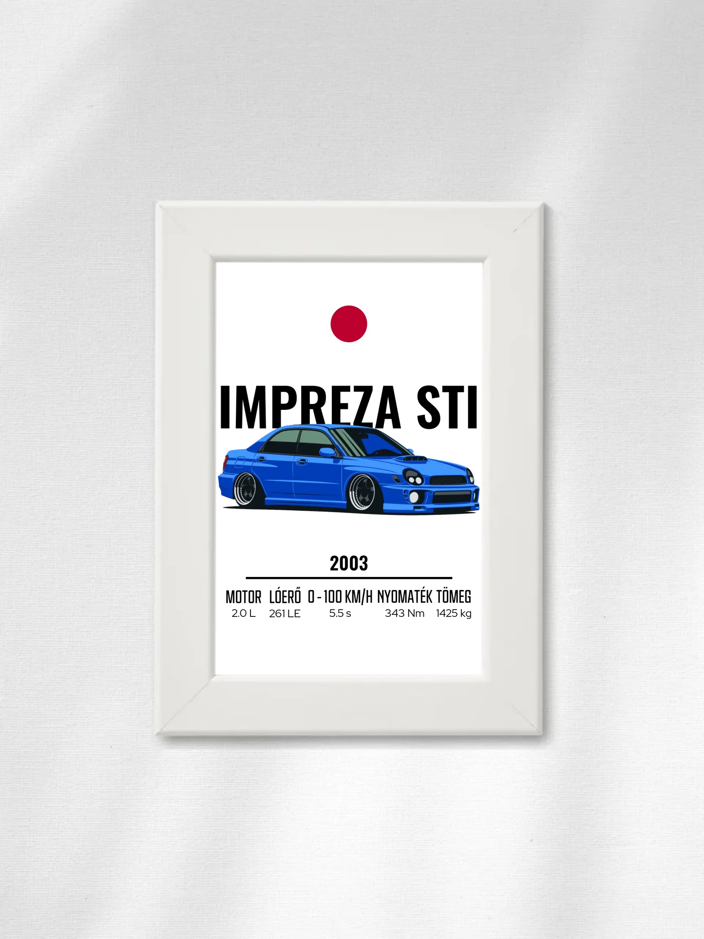 Autó illusztráció - Impreza STI 5. - Falikép