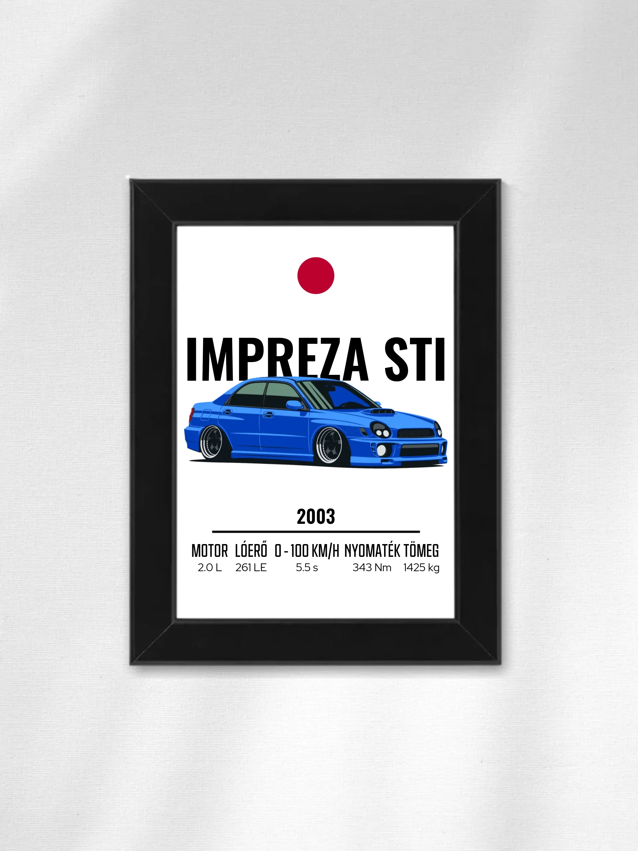 Autó illusztráció - Impreza STI 5. - Falikép