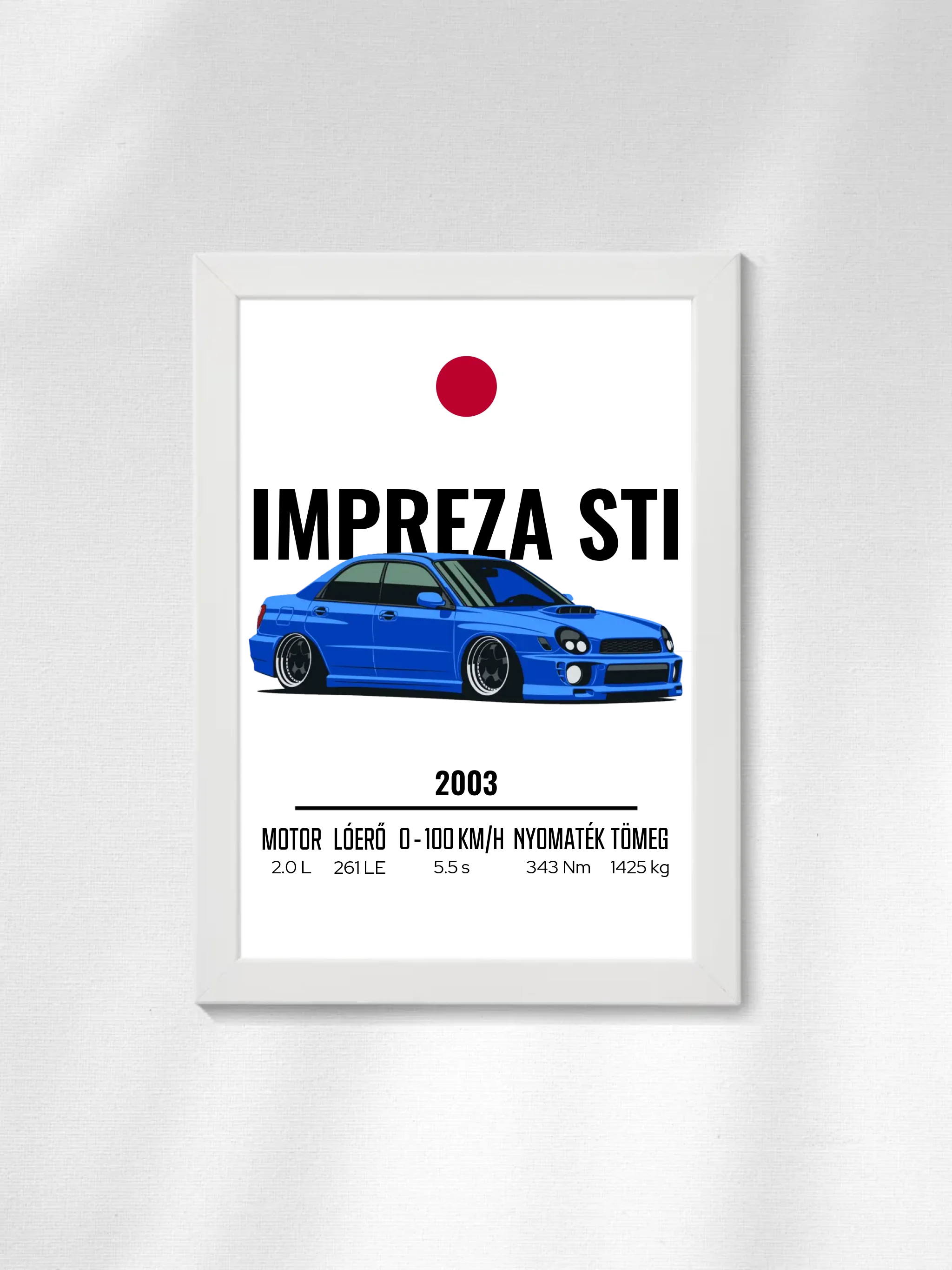 Autó illusztráció - Impreza STI 5. - Falikép