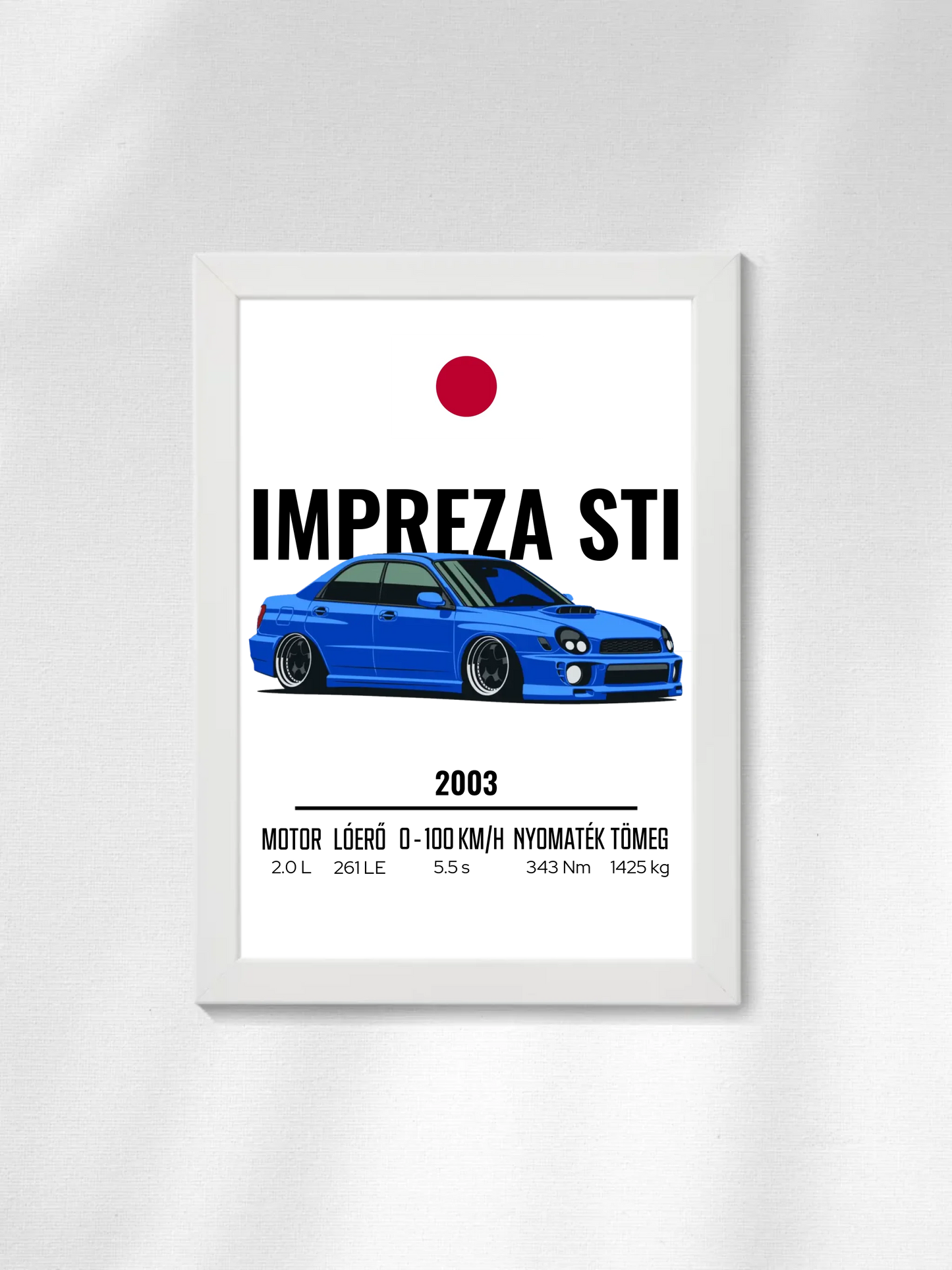 Autó illusztráció - Impreza STI 5. - Falikép