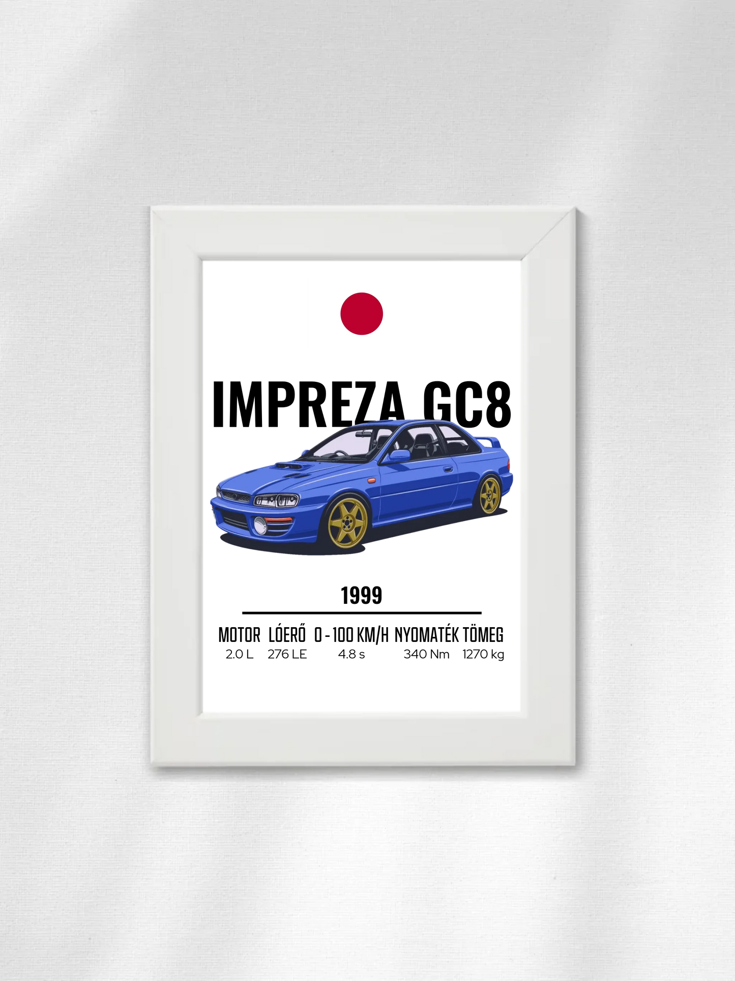 Autó illusztráció - Impreza GC8 4. - Falikép