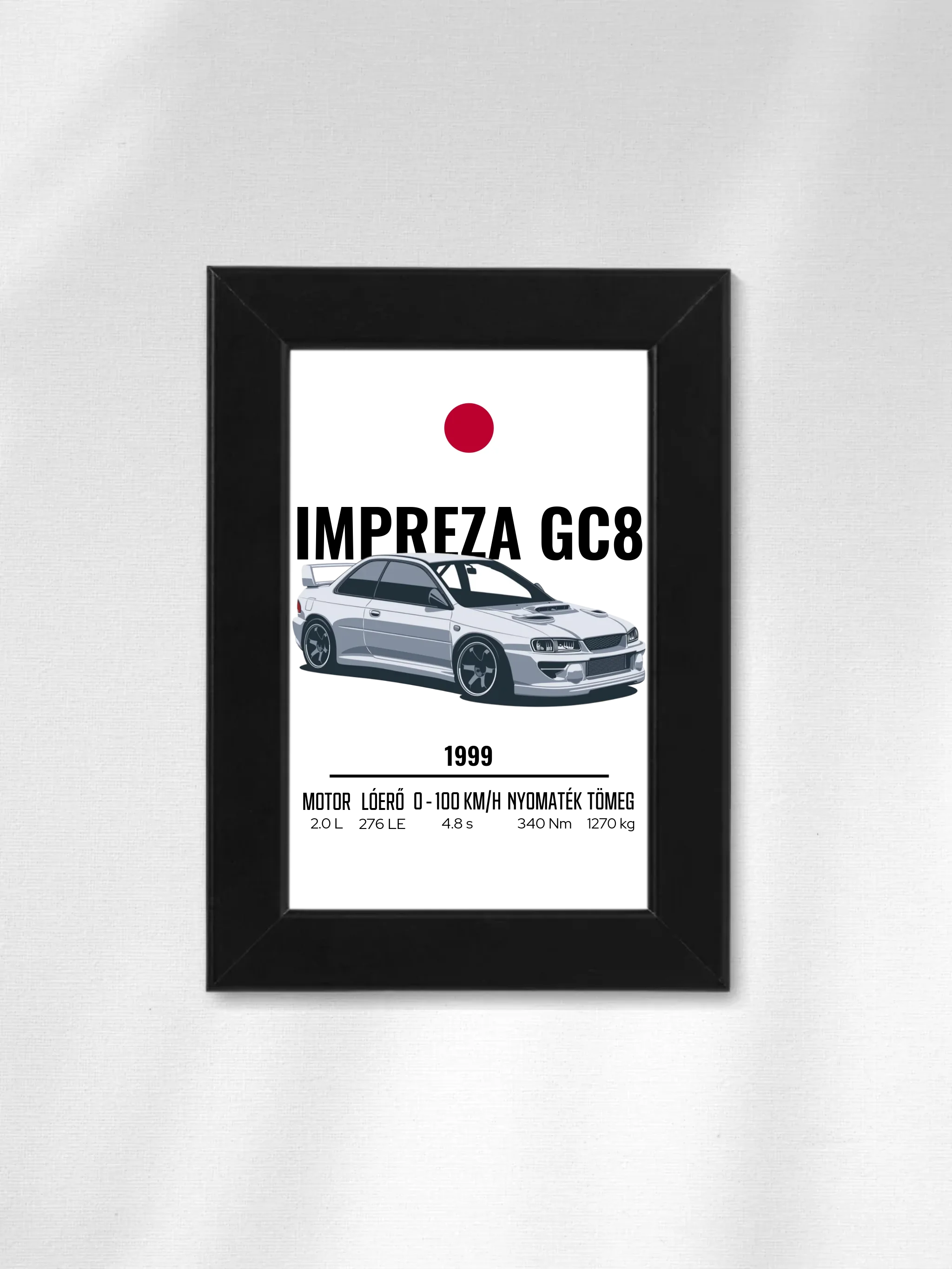 Autó illusztráció - Impreza GC8 3. - Falikép