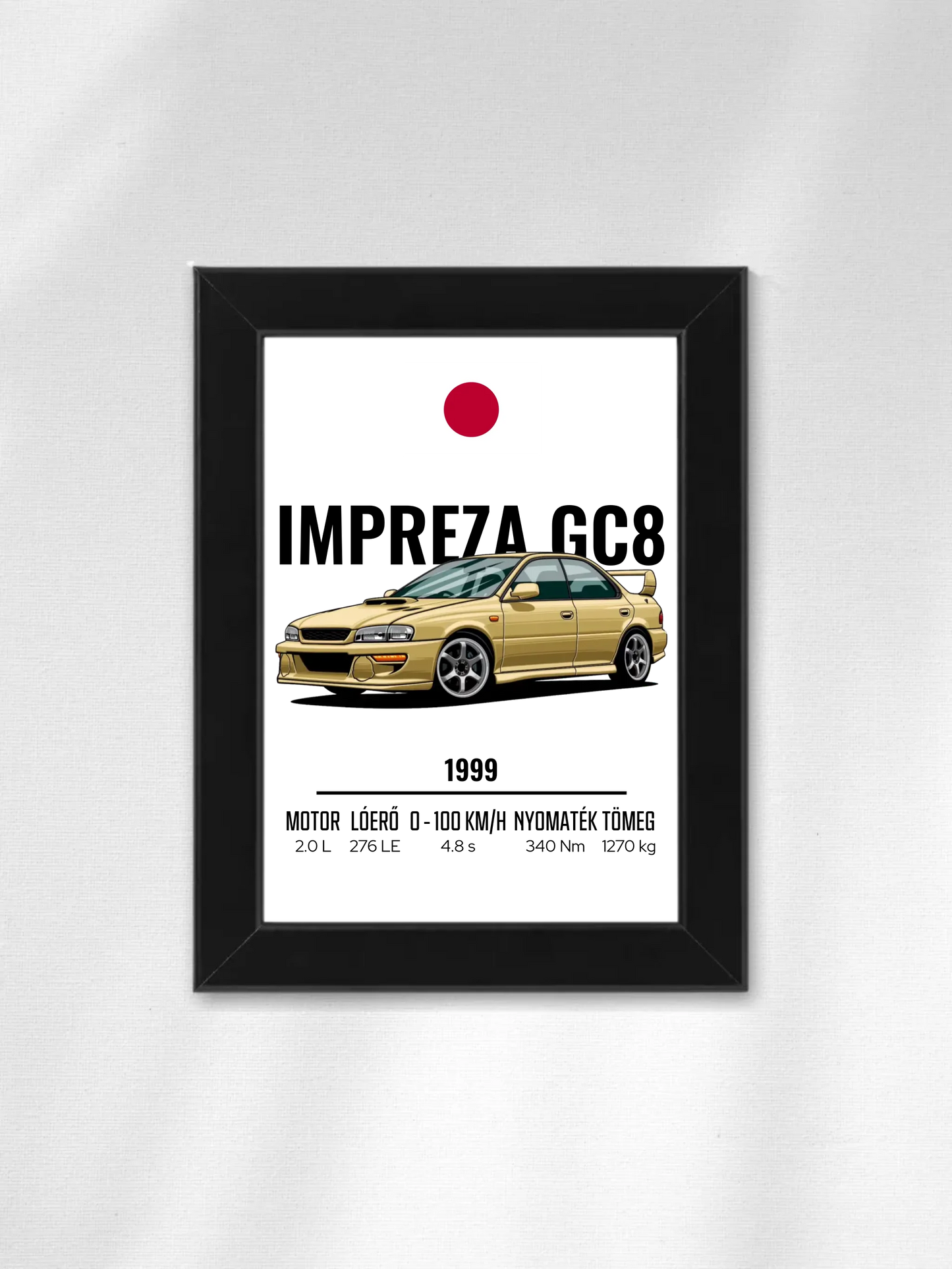 Autó illusztráció - Impreza GC8 6. - Falikép