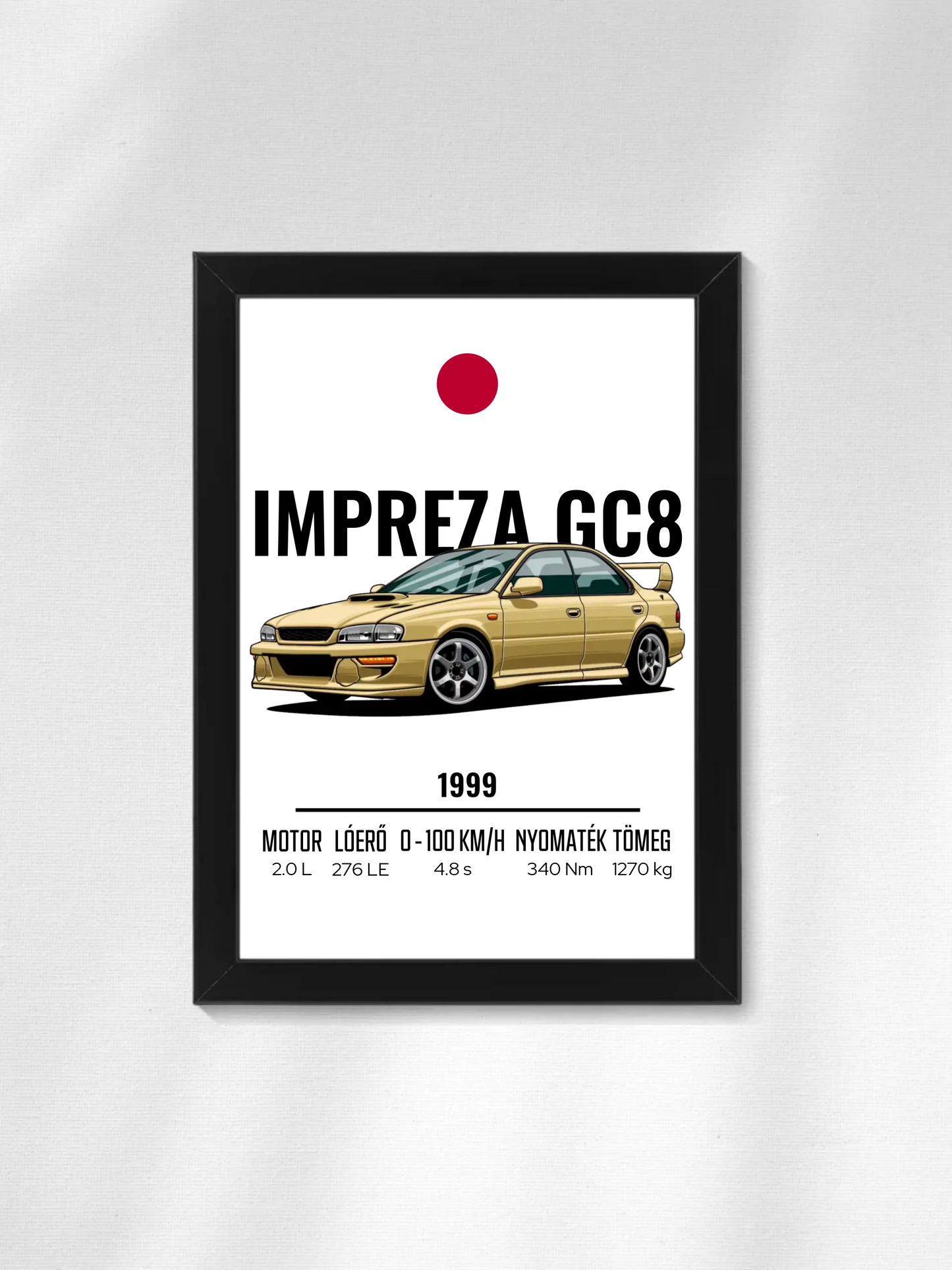 Autó illusztráció - Impreza GC8 6. - Falikép