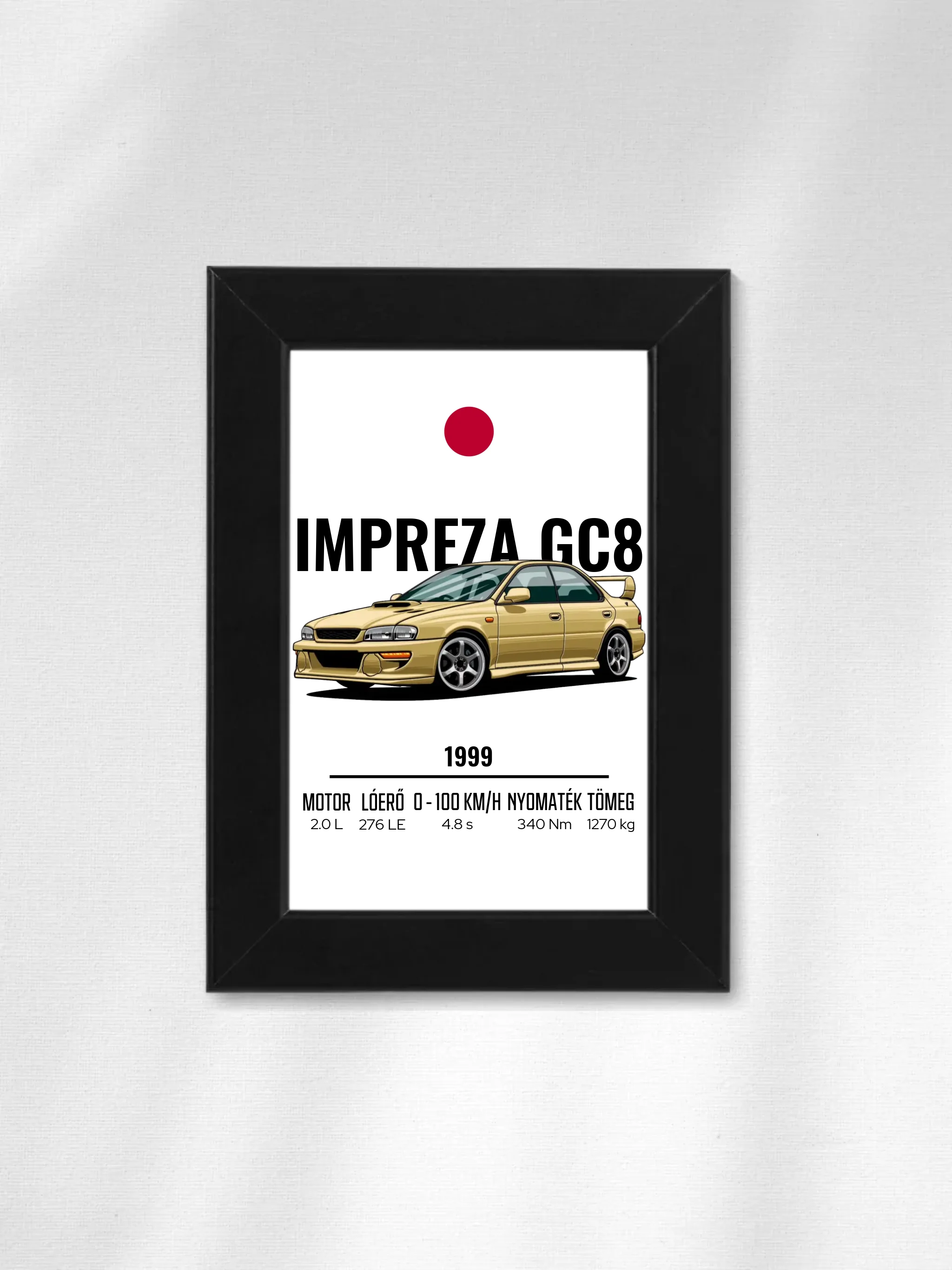 Autó illusztráció - Impreza GC8 6. - Falikép