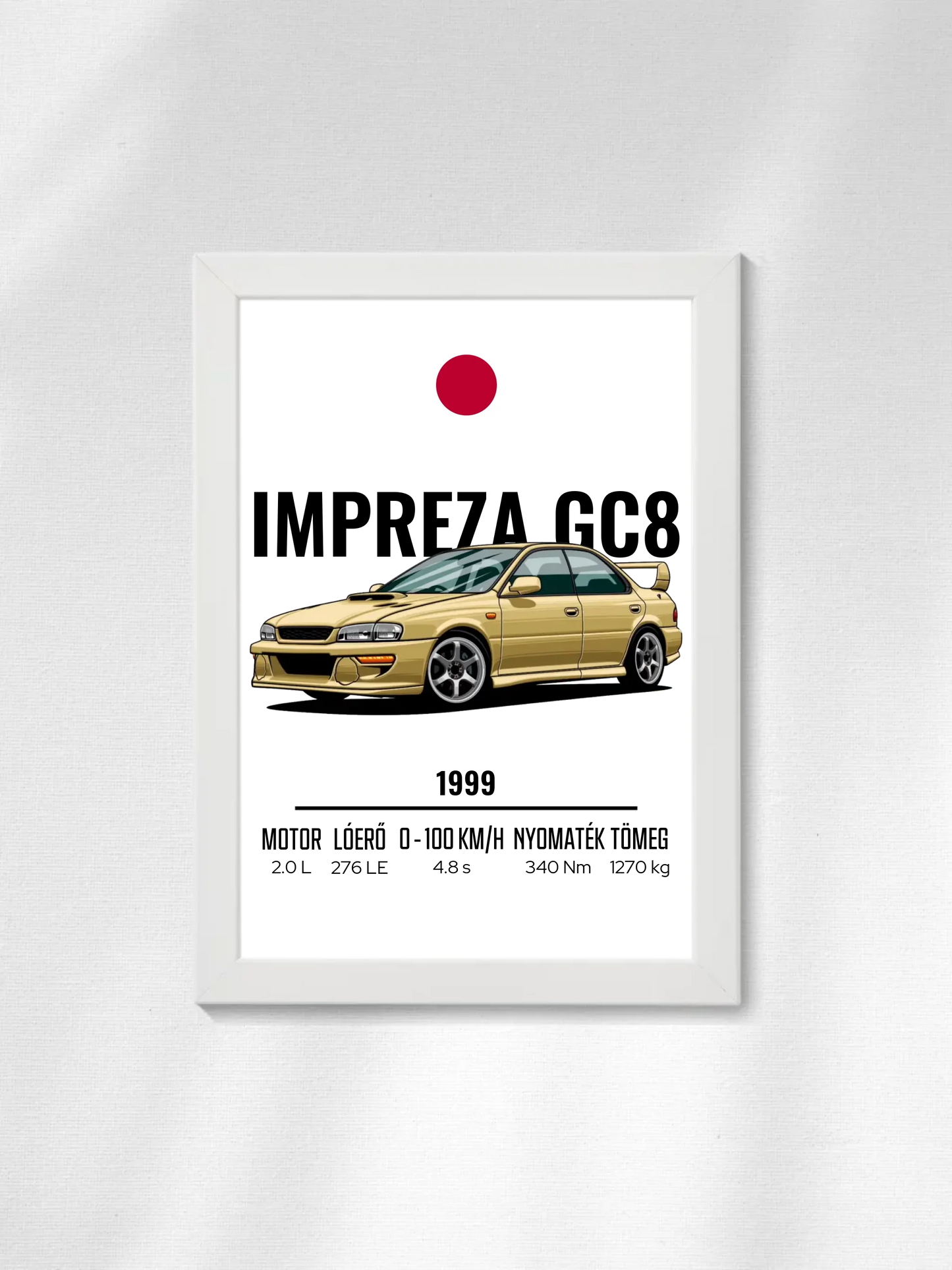 Autó illusztráció - Impreza GC8 6. - Falikép