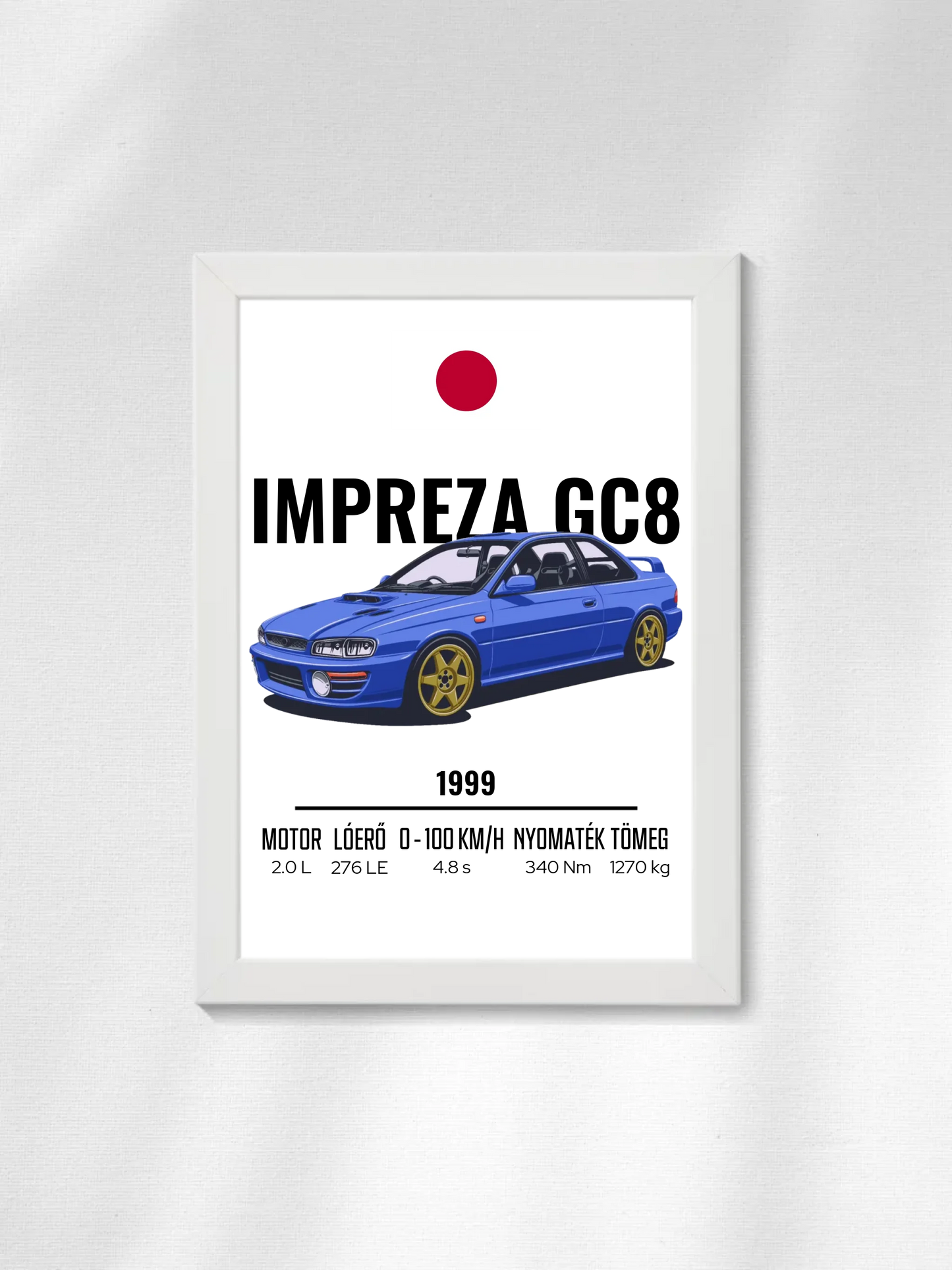 Autó illusztráció - Impreza GC8 4. - Falikép