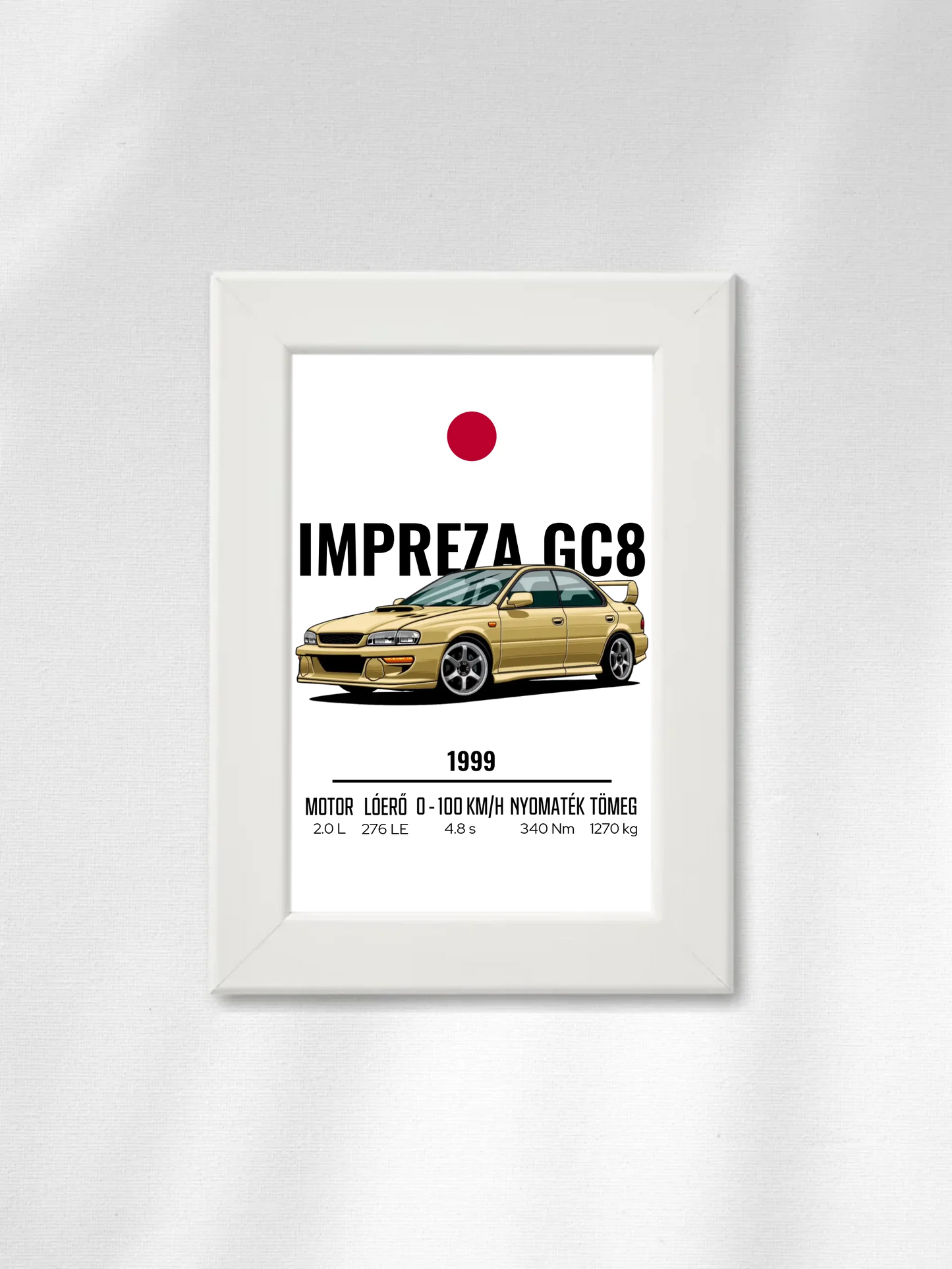 Autó illusztráció - Impreza GC8 6. - Falikép