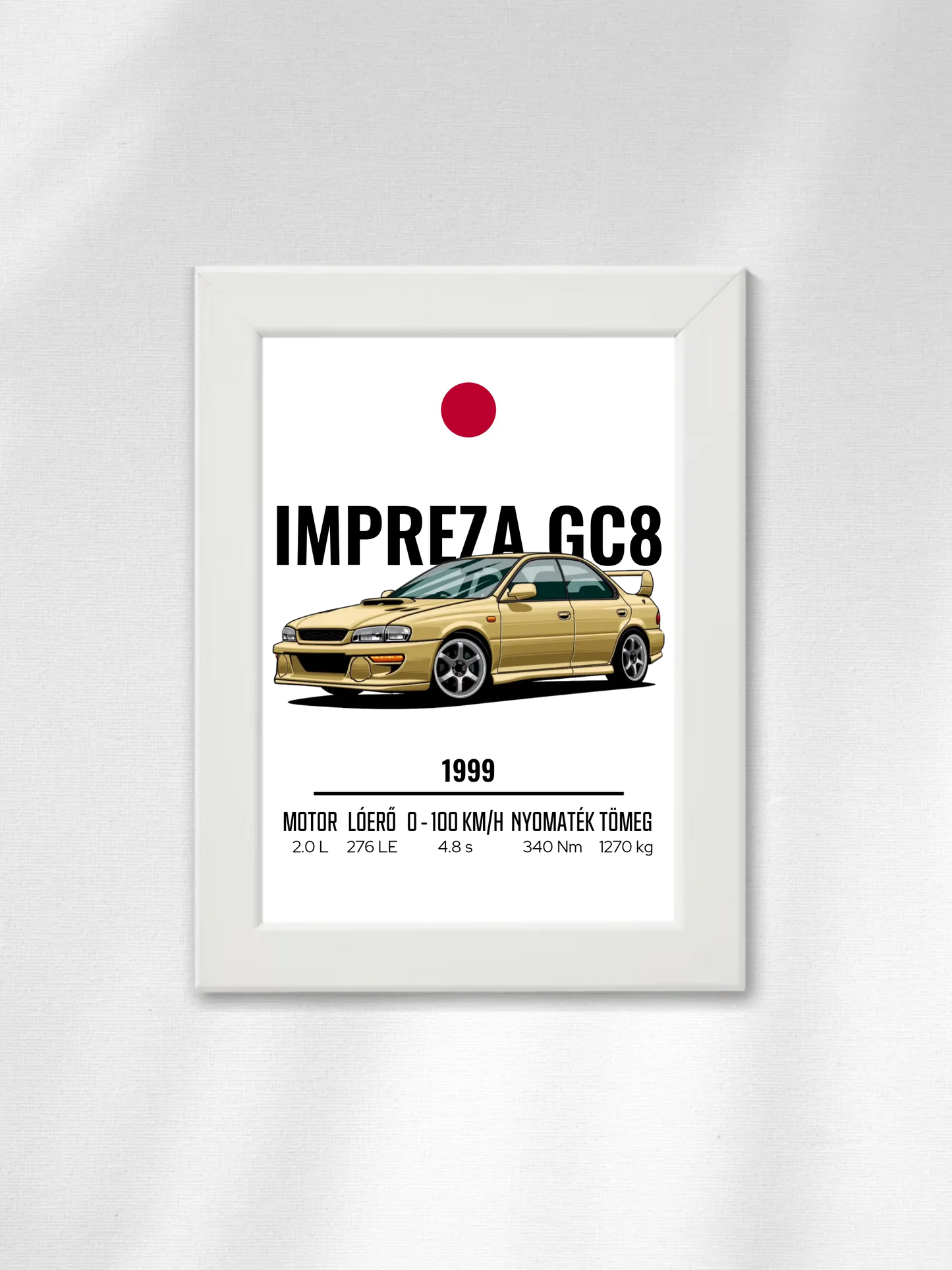 Autó illusztráció - Impreza GC8 6. - Falikép