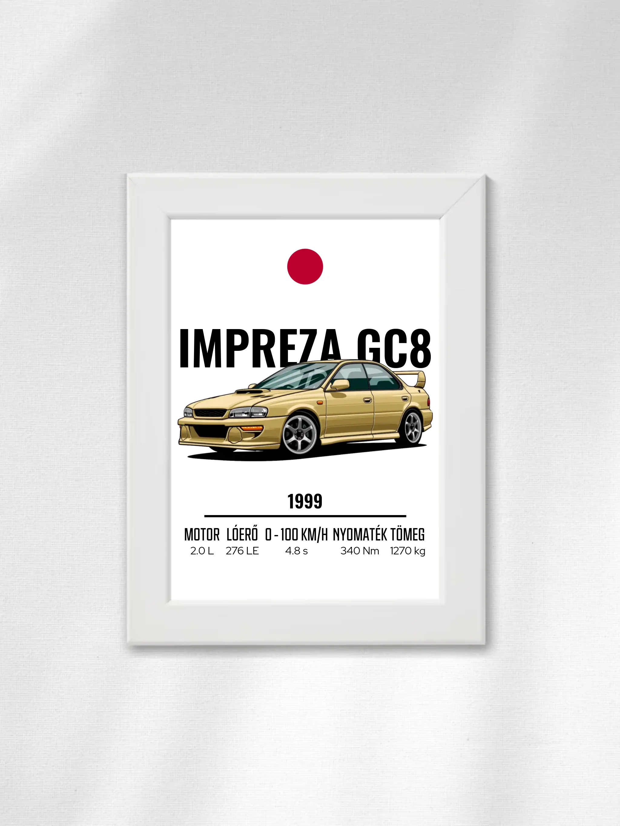 Autó illusztráció - Impreza GC8 6. - Falikép
