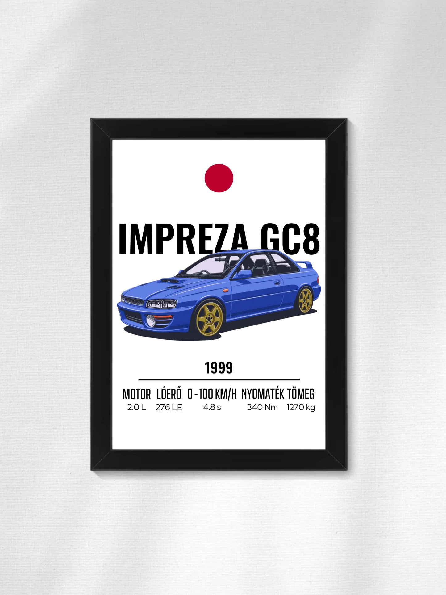 Autó illusztráció - Impreza GC8 4. - Falikép