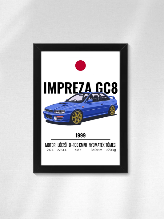 Autó illusztráció - Impreza GC8 4. - Falikép